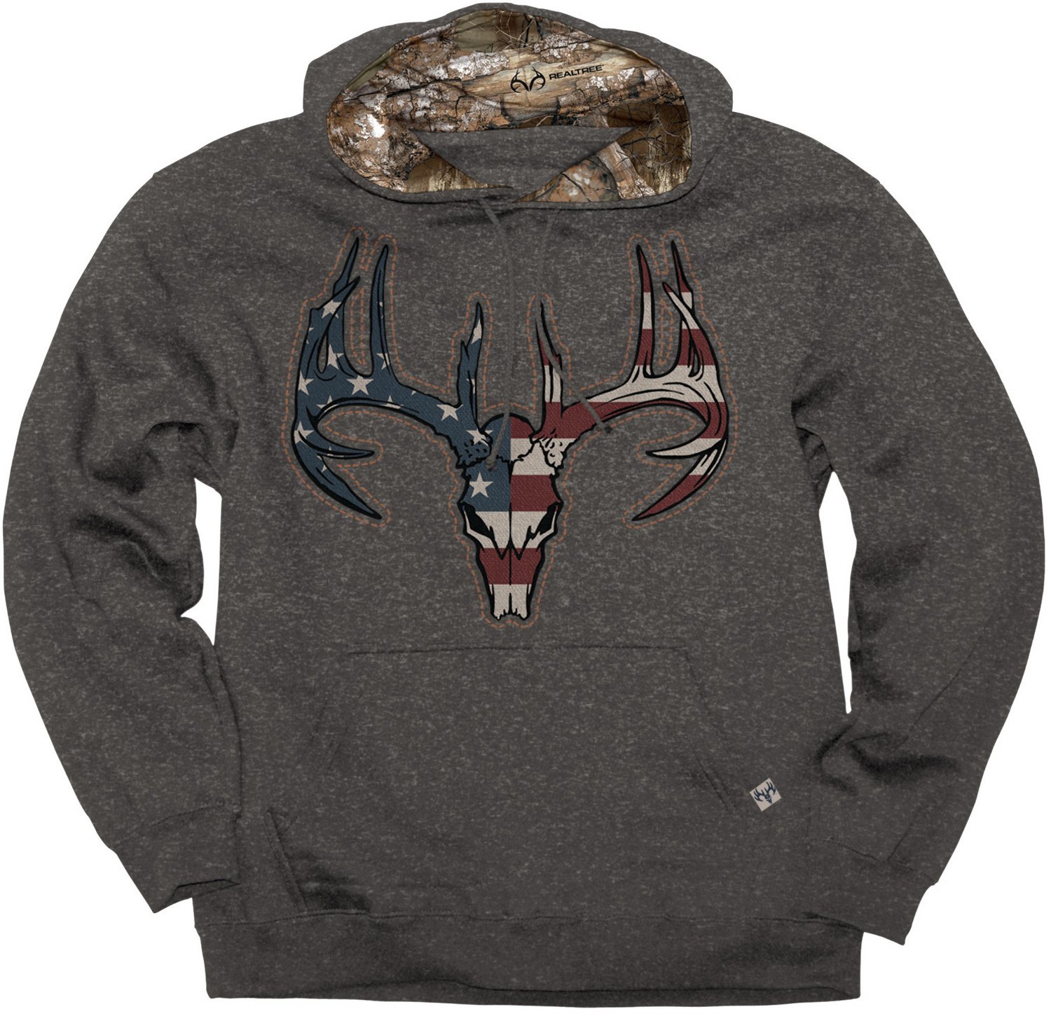 Buck Wear Mens Usa Skull Hoodie Academy