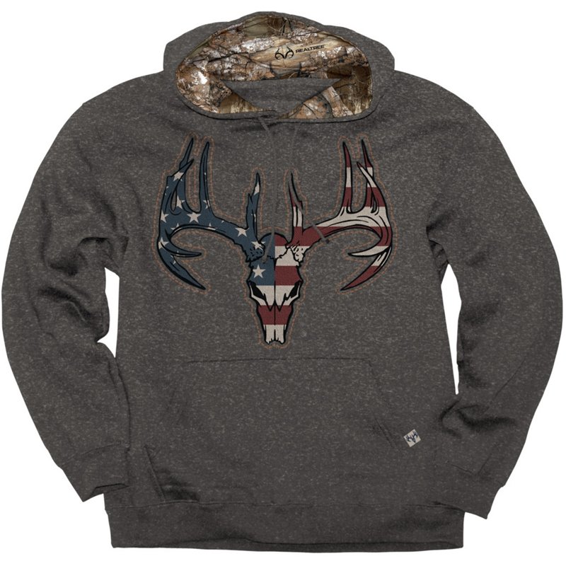 Buck Wear Men's USA Skull Hoodie Charcoal Heather, 2X-Large - Men's Outdoor Graphic Tees at Academy Sports product image