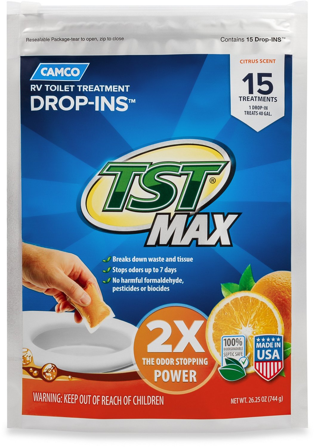 Camco TST MAX RV Toilet Treatment DropIns 15Pack Academy