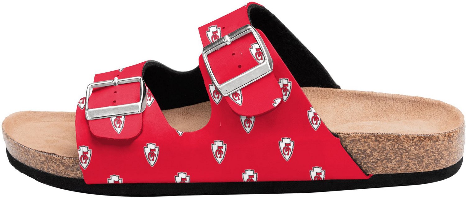 FOCO Women's Kansas City Chiefs Mini Print Double Buckle Sandals | Academy