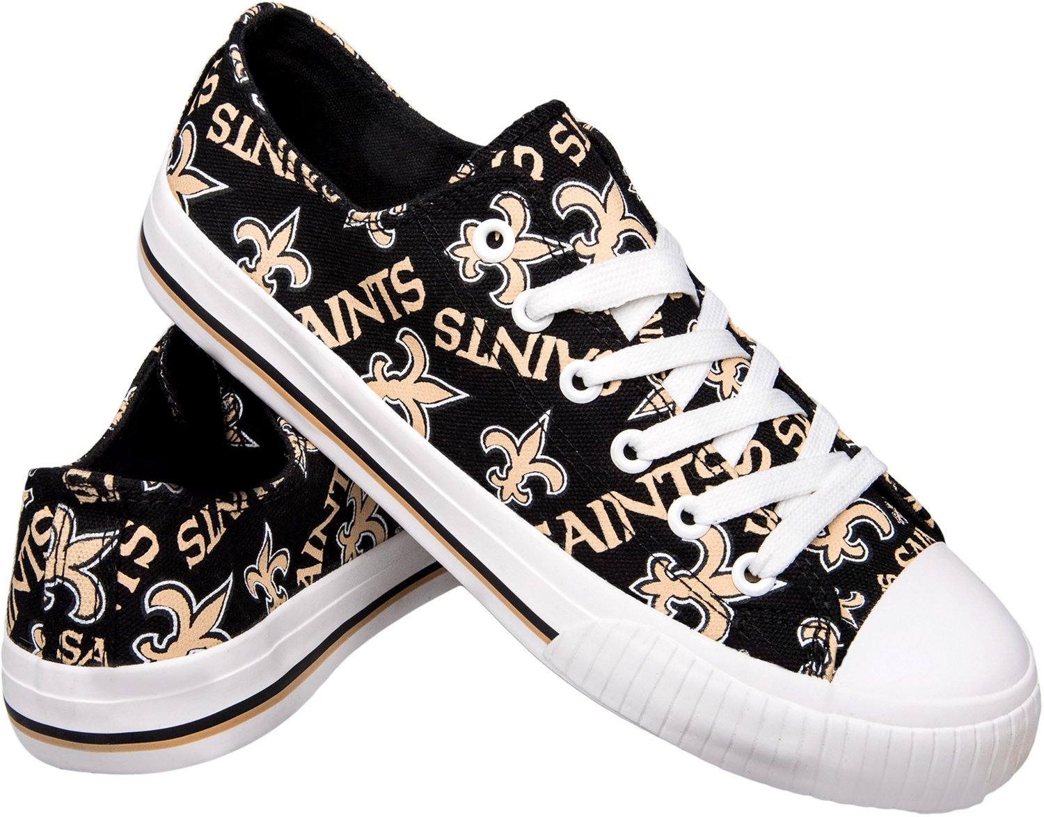 FOCO Women's New Orleans Saints Repeat Print Low Top Shoes