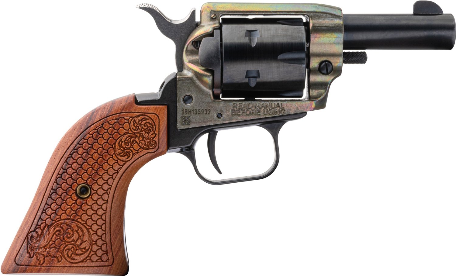 Heritage Barkeep 3 in Wood Burn Scroll 22LR Revolver