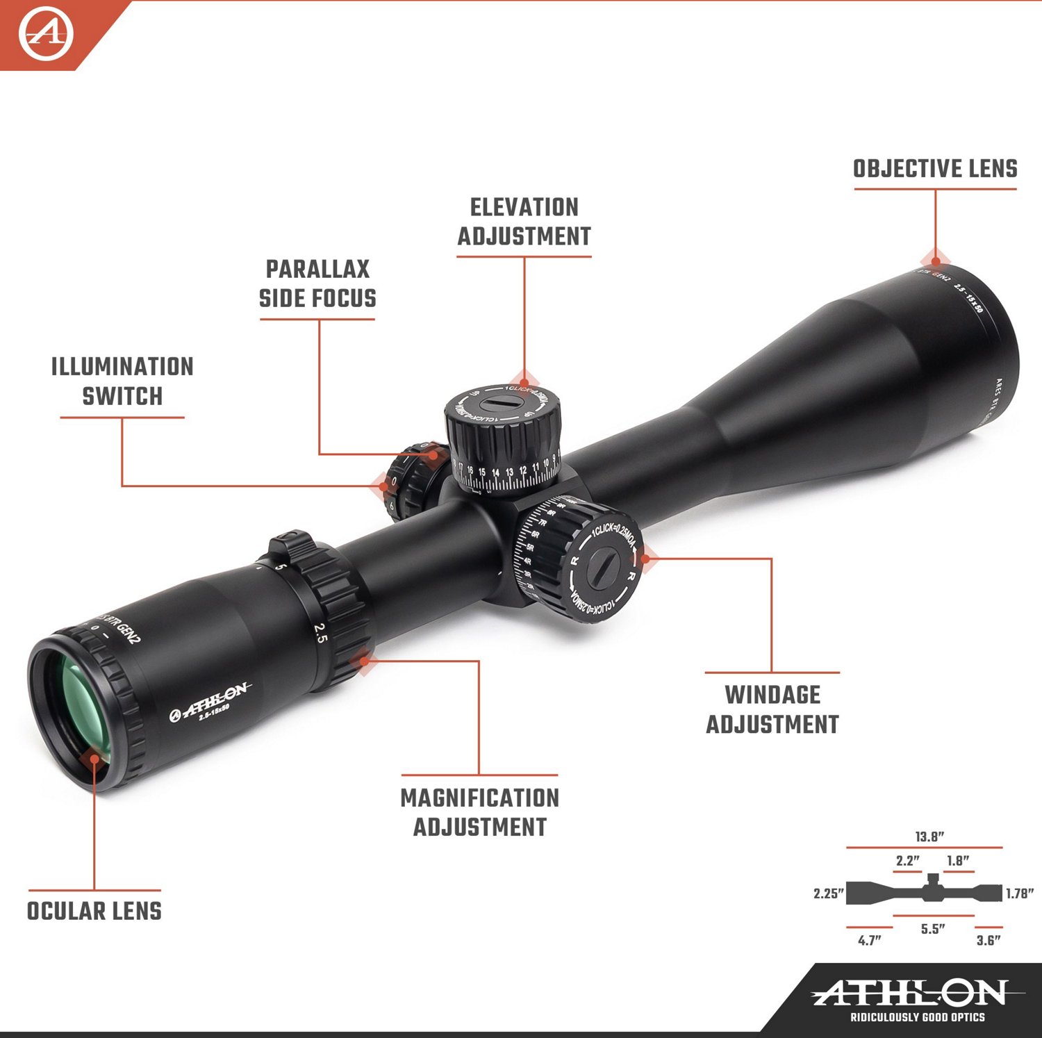 Athlon Optics Ares 15-45x65 UHD 45-Degree Scope - view number 2