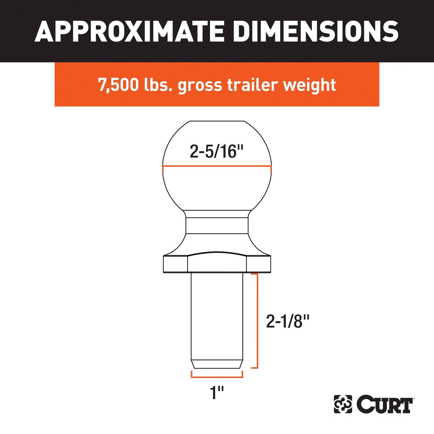 CURT 2.3125 in Hitch Ball                                                                                                        - view number 2