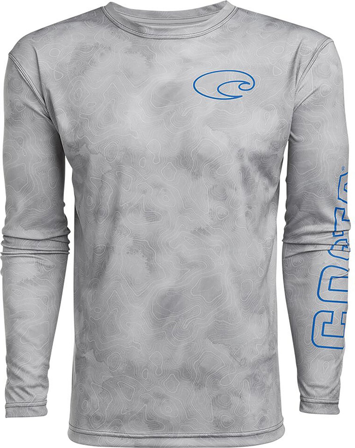 Costa Men's Tech Topographic Crew Neck Long Sleeve T-shirt