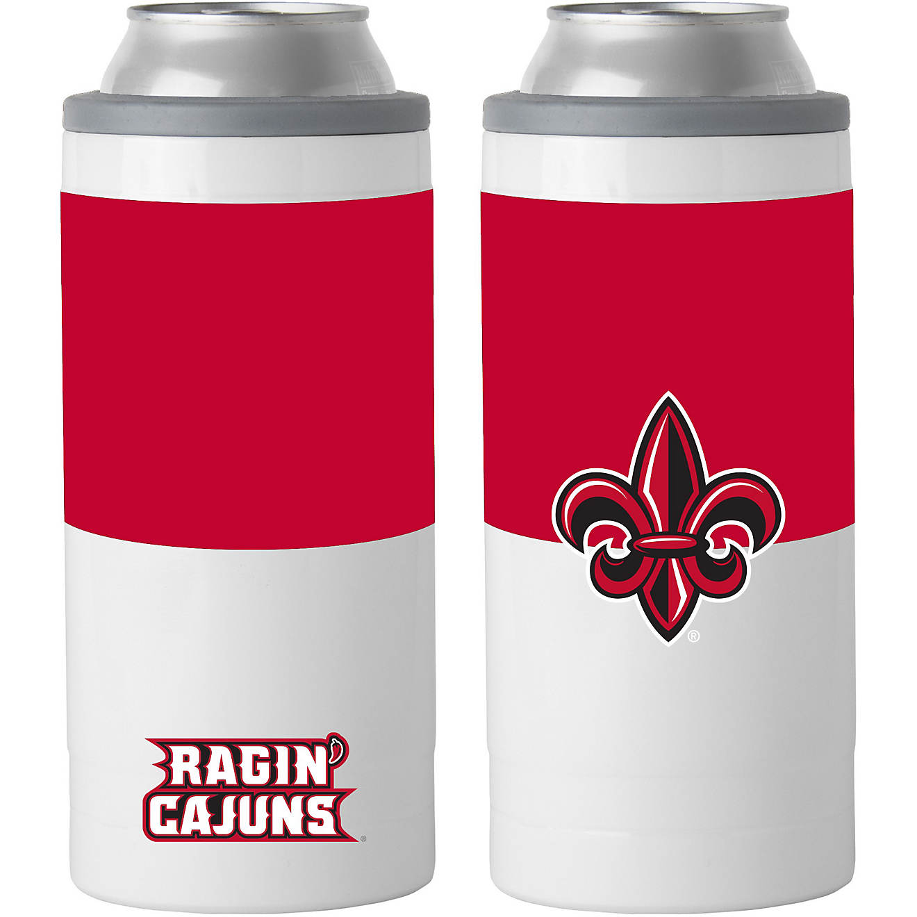 Logo University of Louisiana at Lafayette Colorblock 12 oz Slim Can Coolie                                                       - view number 1