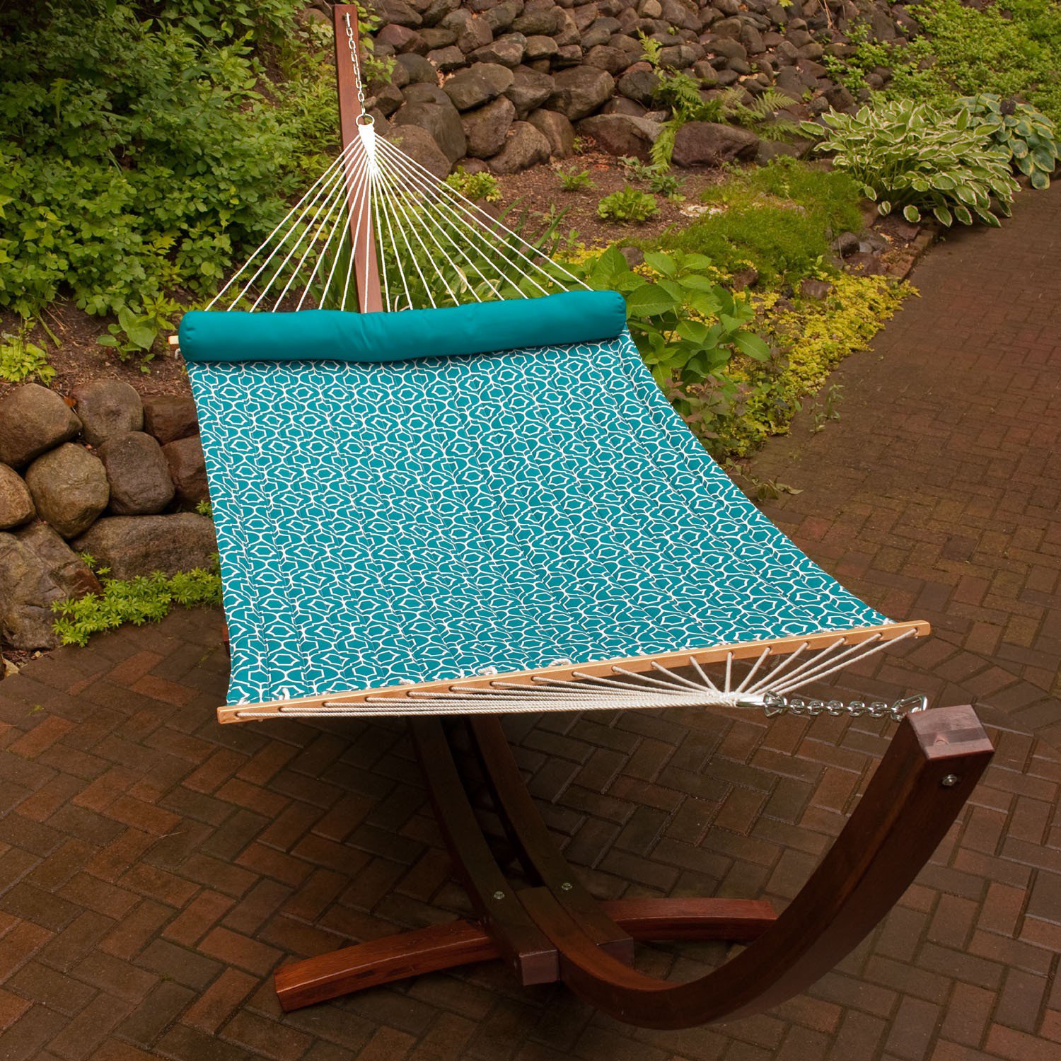 Algoma 12-Foot Wood Arc Frame with Quilted Hammock and Pillow                                                                    - view number 3