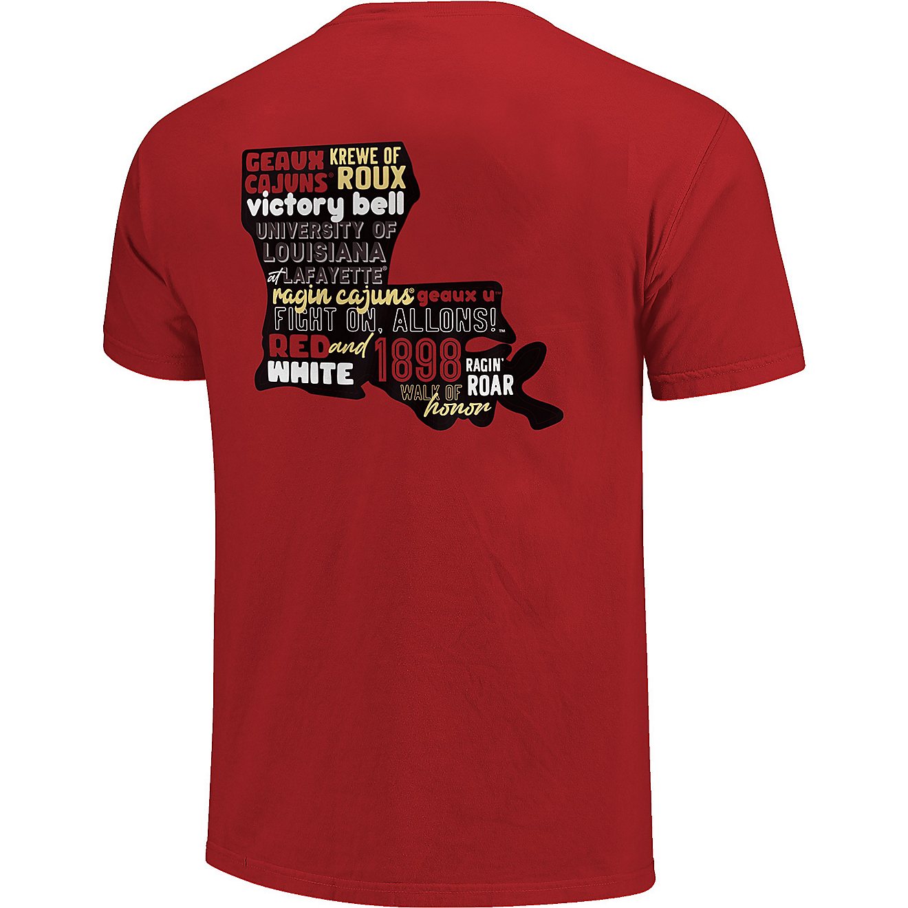 Image One Women's University of Louisiana at Lafayette Comfort Color All Type State Short Sleeve T-shirt                         - view number 2