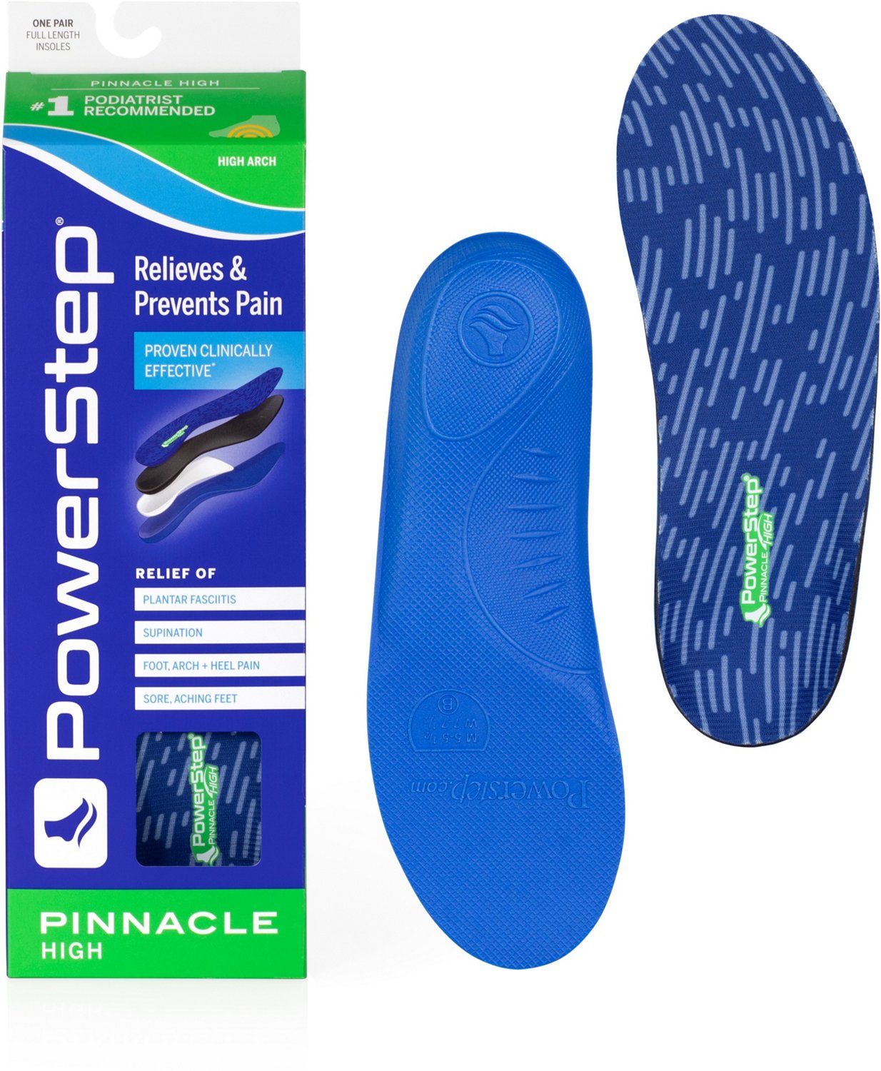 Powerstep Pinnacle High Arch Shoe Insoles | Academy