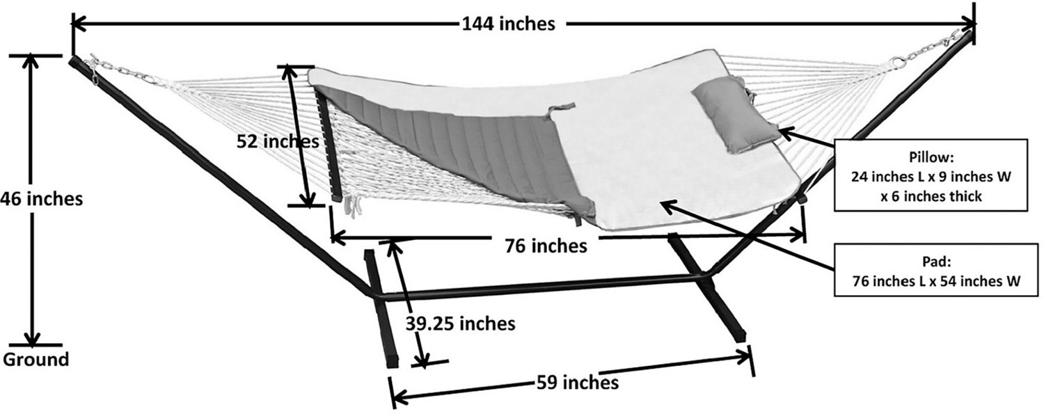 Algoma Cotton Rope Hammock Stand, Pad and Pillow Combination                                                                     - view number 10