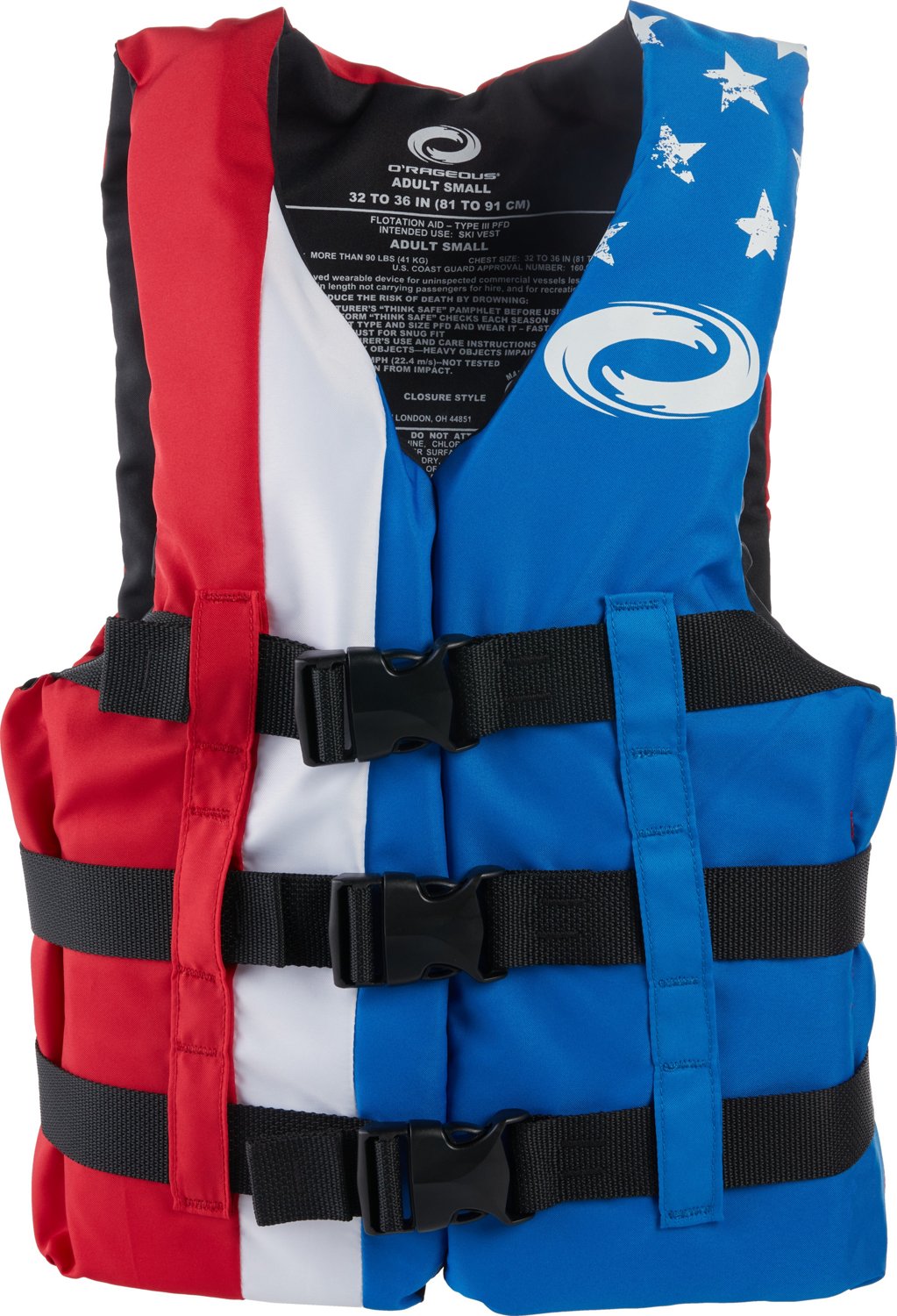 O'Rageous Adults’ Americana Nylon Life Vest