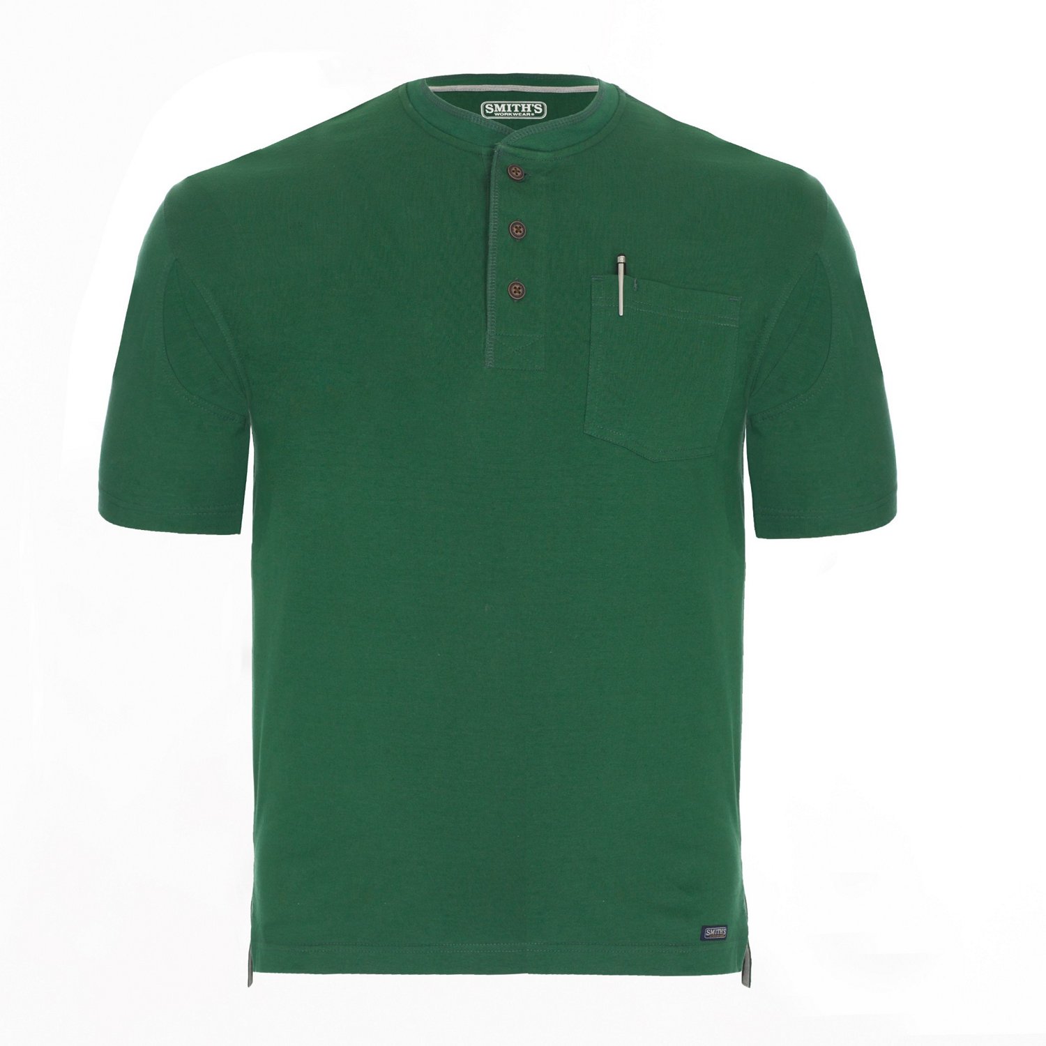 Smith's Workwear Men's Extended Tail Pocket Gusset Henley Shirt