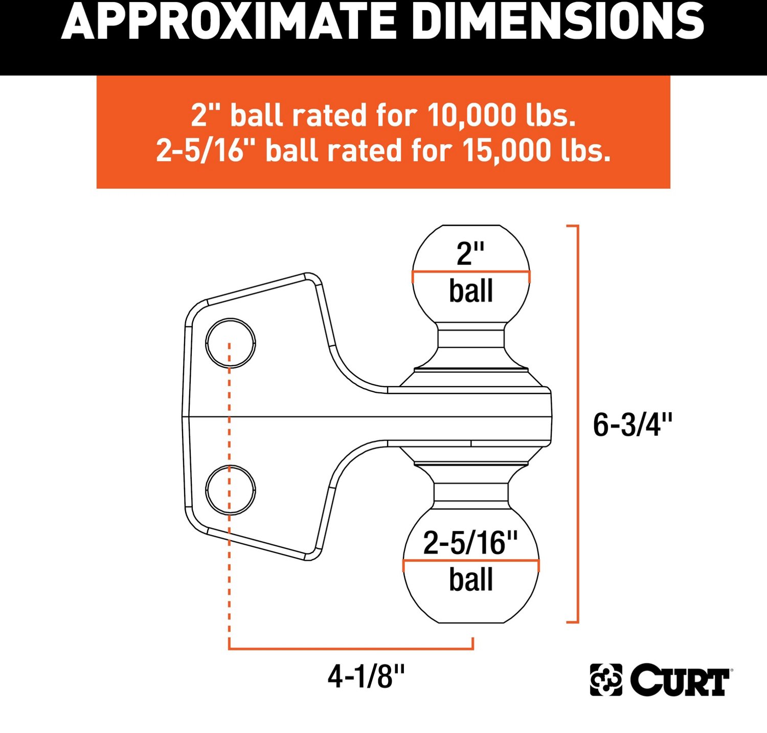 CURT Replacement Rebellion XD 15,000 lb Dual Ball - view number 3