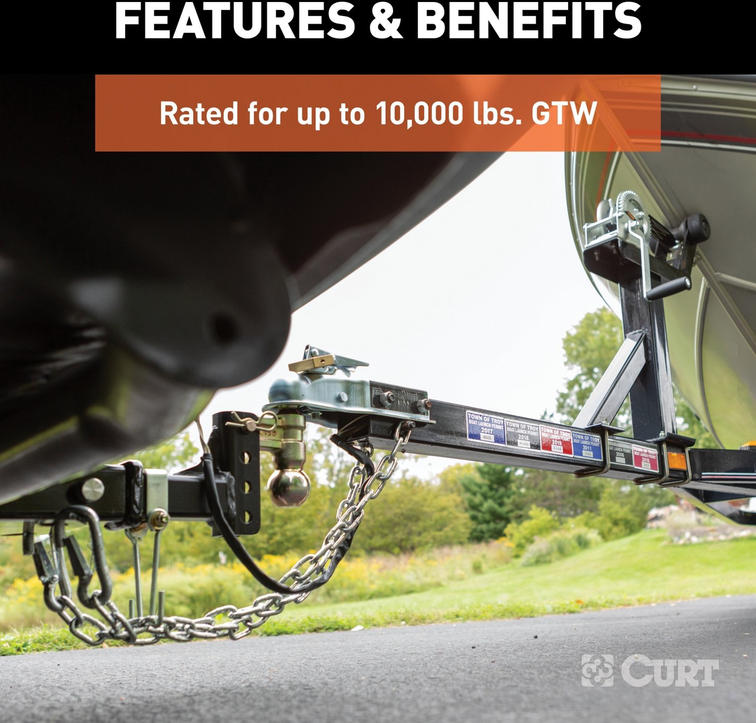 CURT 10,000 lb Slim Adjustable Channel Mount with Dual Ball - view number 6
