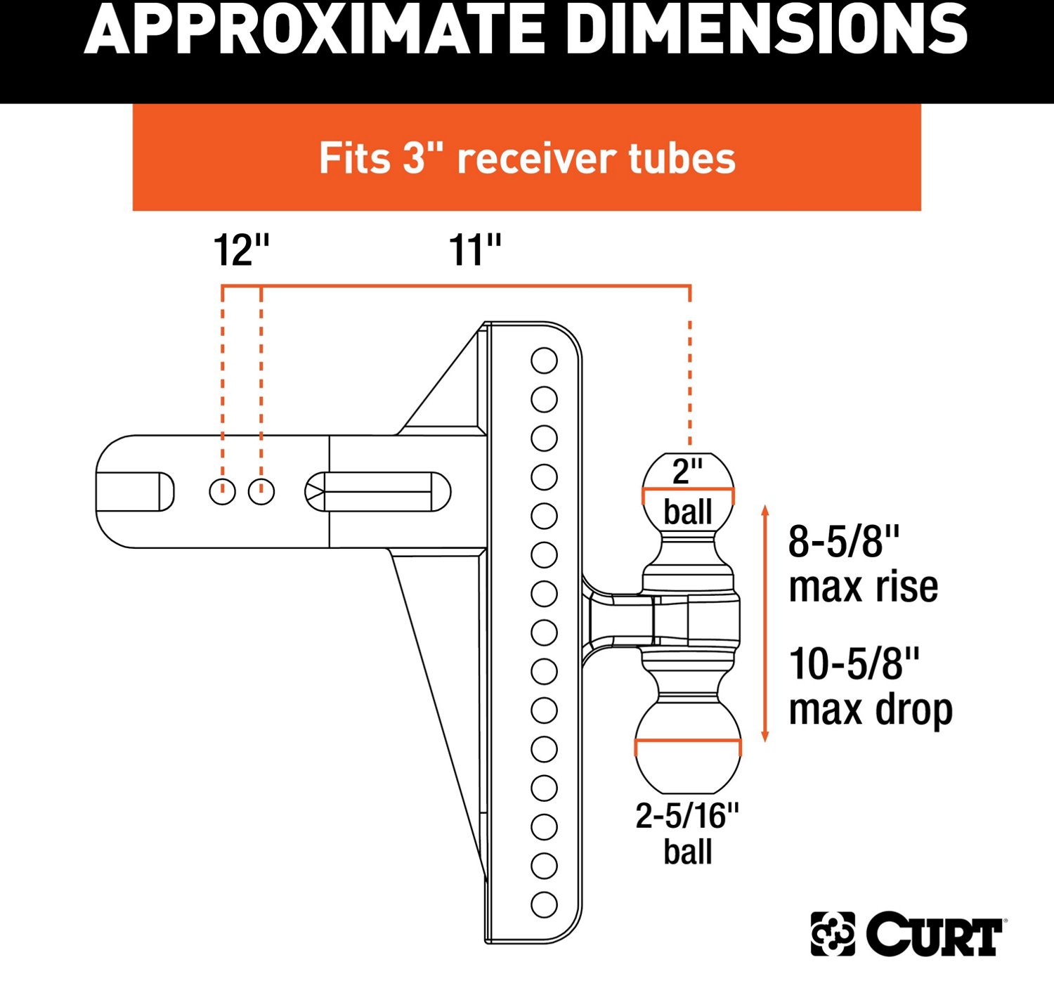 CURT 21,000 lb Adjustable Channel Mount with Dual Ball                                                                           - view number 2