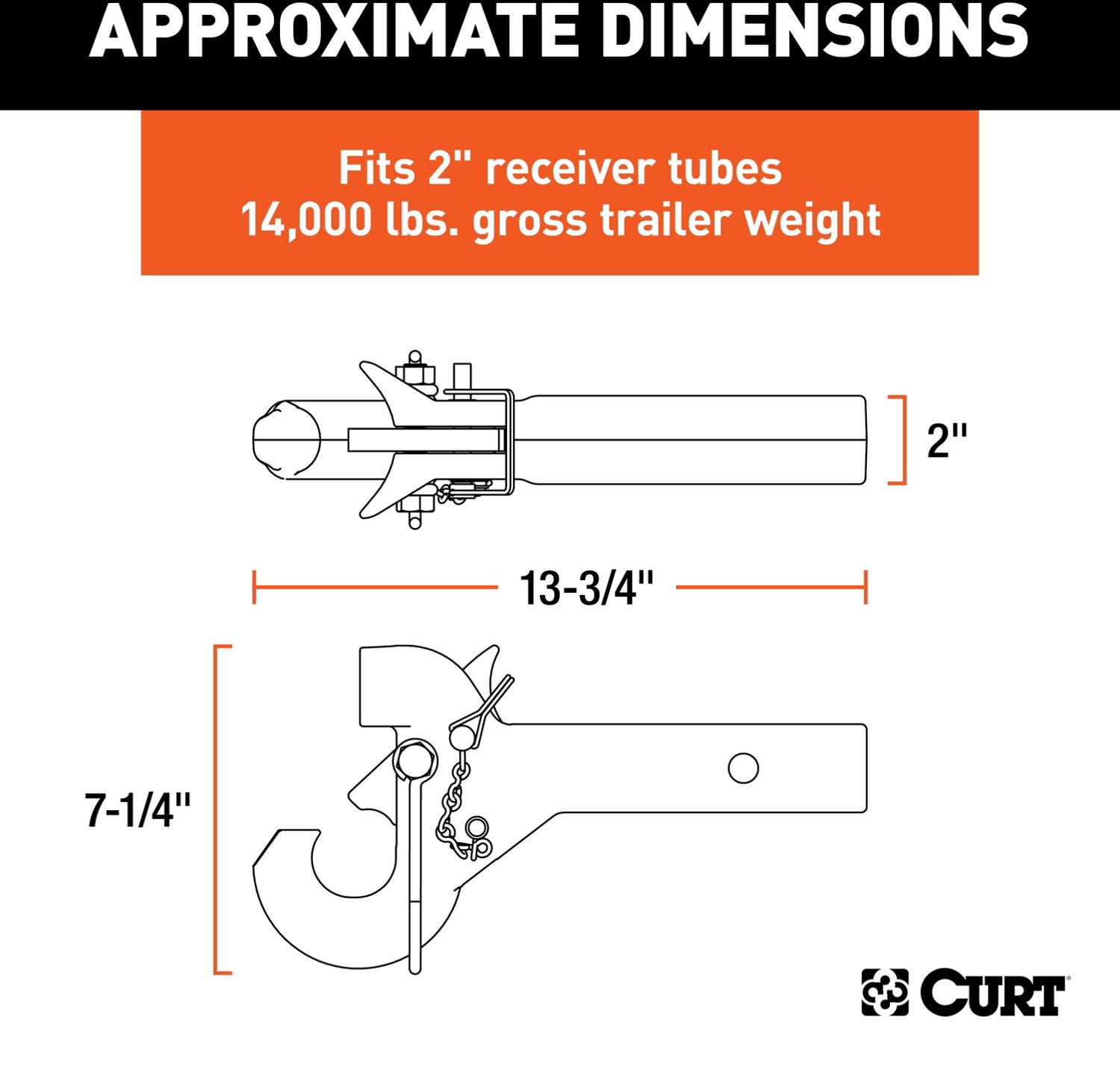 CURT SecureLatch Receiver-Mount Pintle Hook  - view number 2
