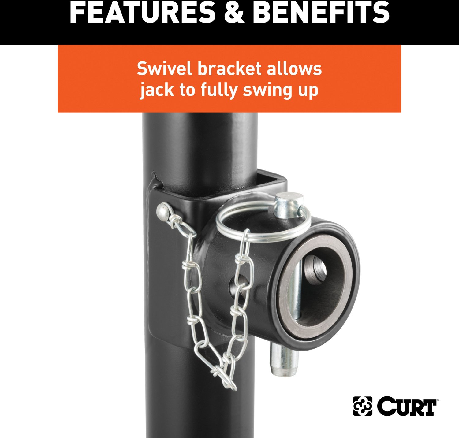 CURT Top Wind 9/16 in Pipe Mount Swivel Jack - view number 4