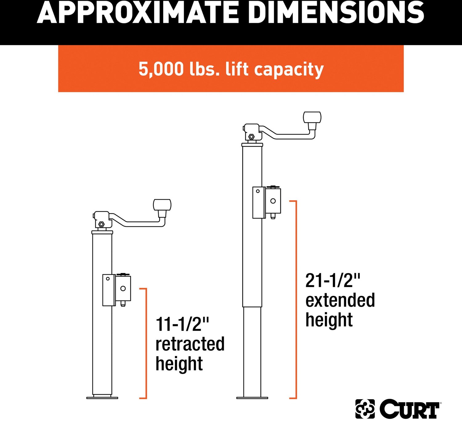 CURT Top Wind 9/16 in Pipe Mount Swivel Jack - view number 2