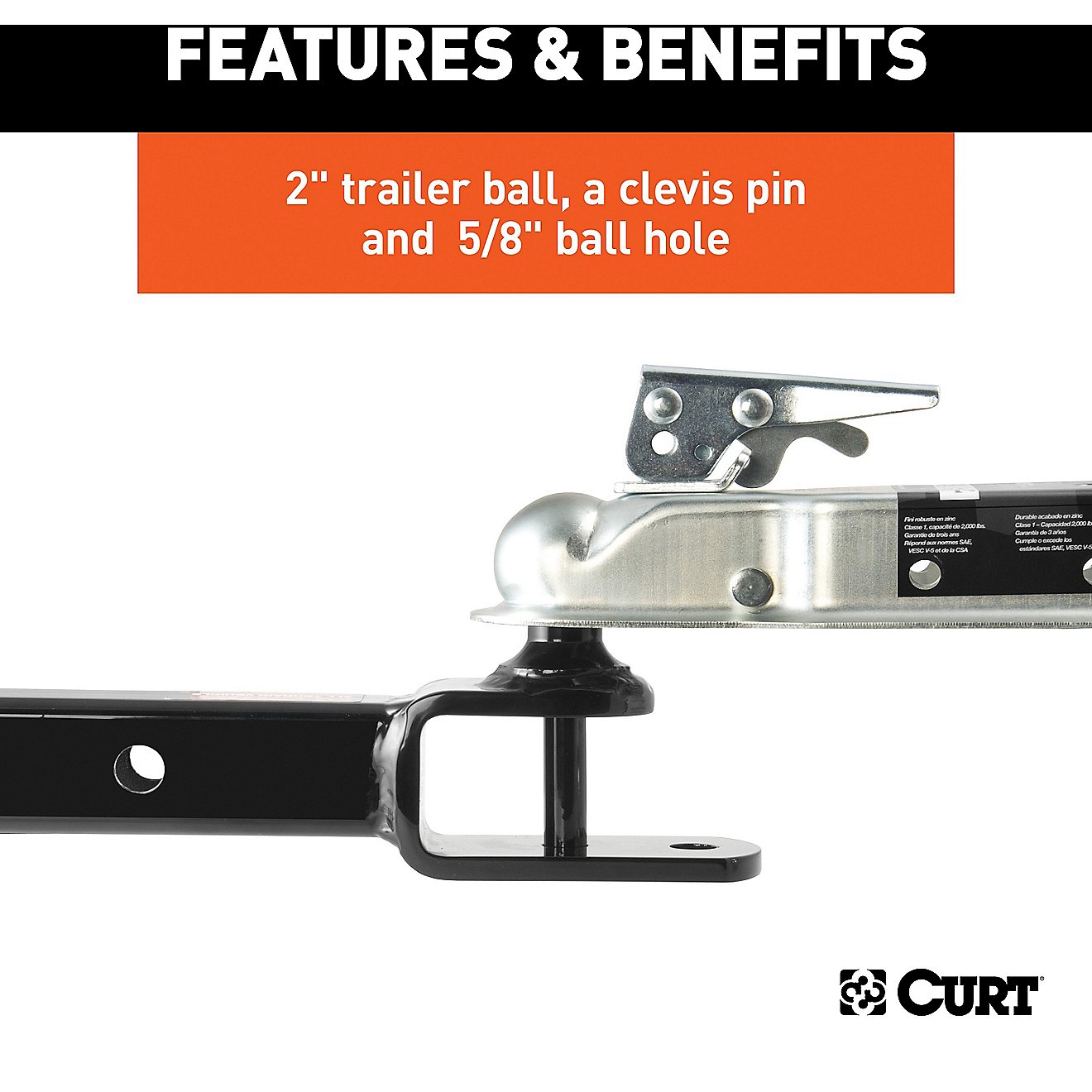 CURT ATV Towing Starter Kit with 2 in Shank and 2 in Trailer Ball                                                                - view number 8