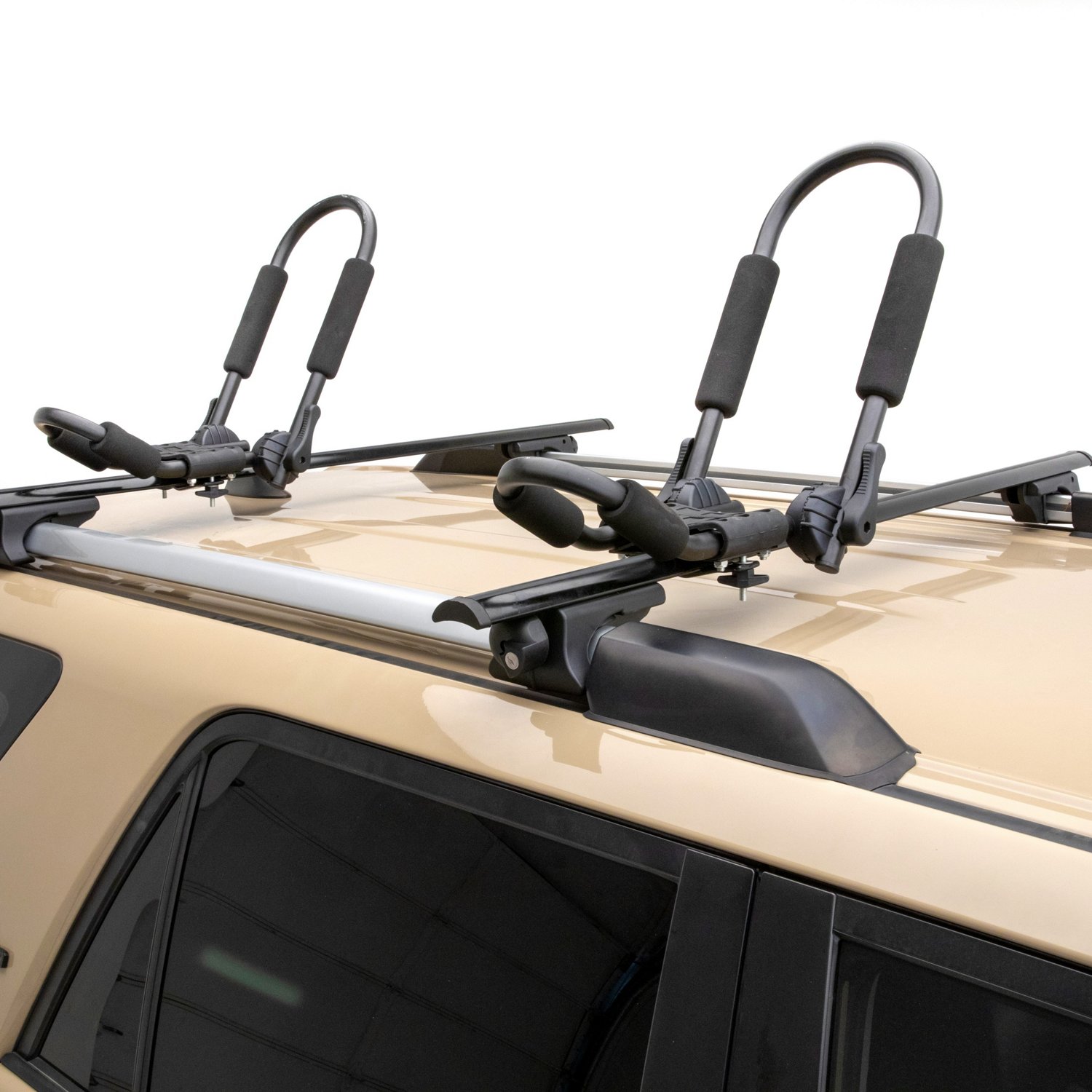 CURT Adjustable Aluminum Roof Rack Kayak Holders Academy