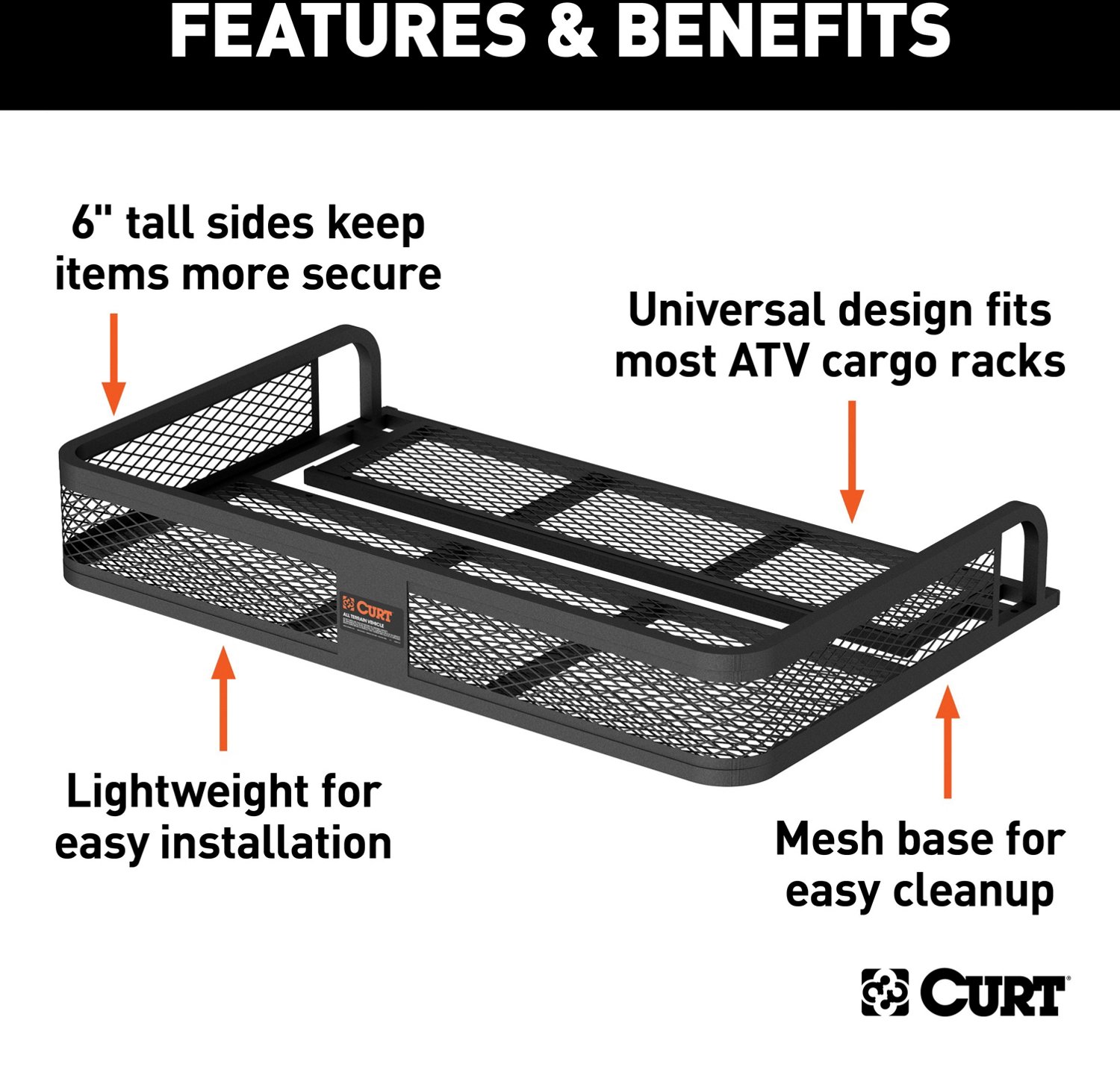 CURT 41 in x 26 in Universal ATV Cargo Carrier - view number 4
