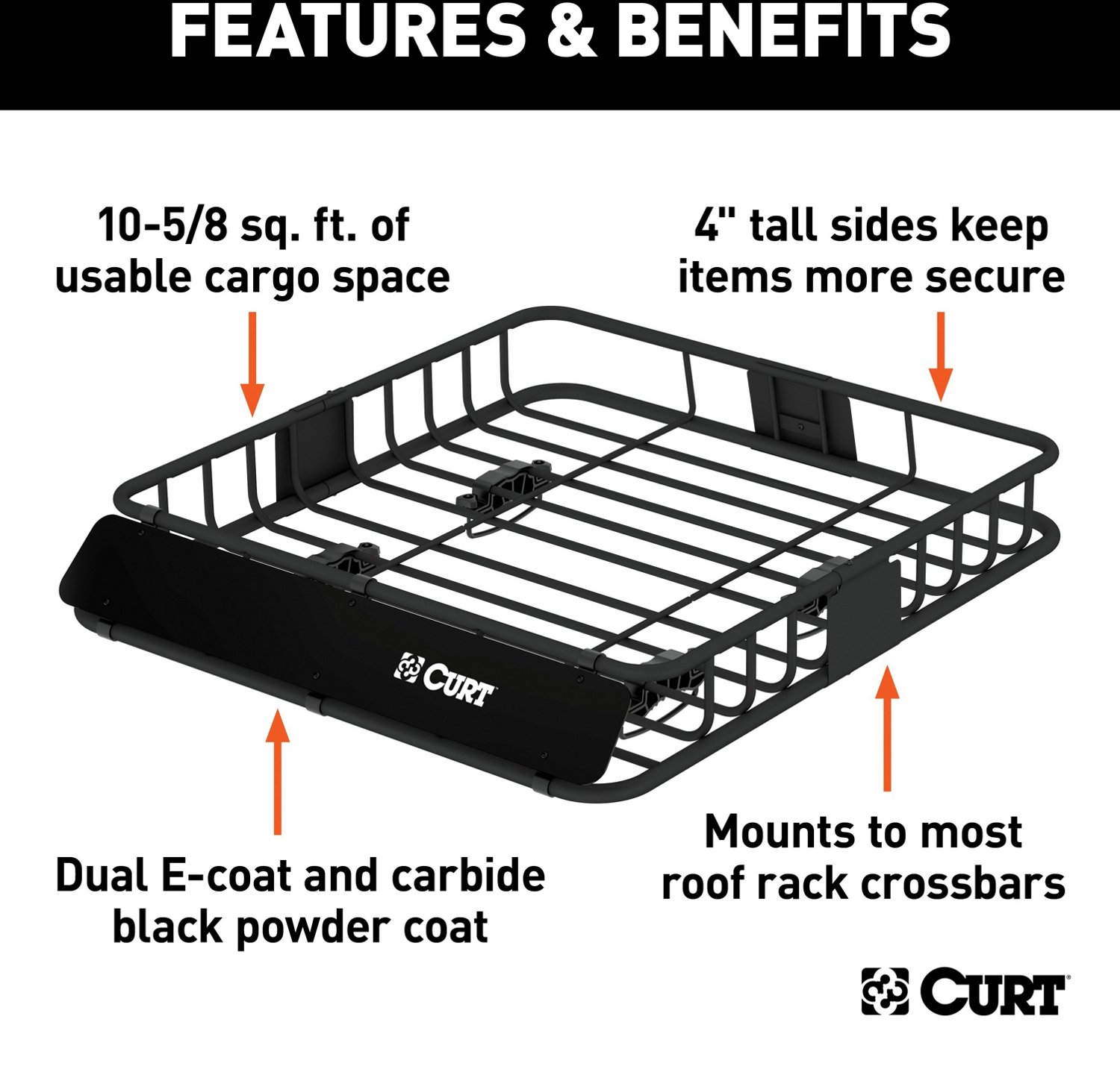 CURT 41 in x 37 in Roof Rack Cargo Carrier Academy