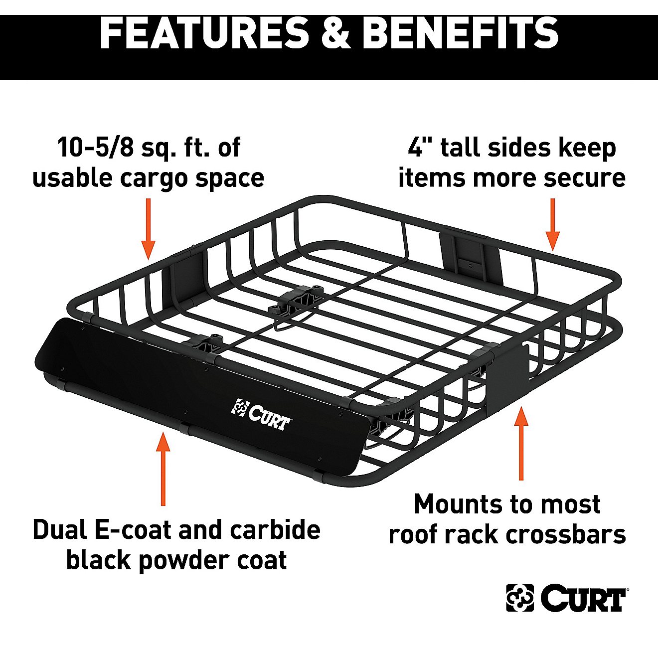 CURT 41 in x 37 in Roof Rack Cargo Carrier                                                                                       - view number 4