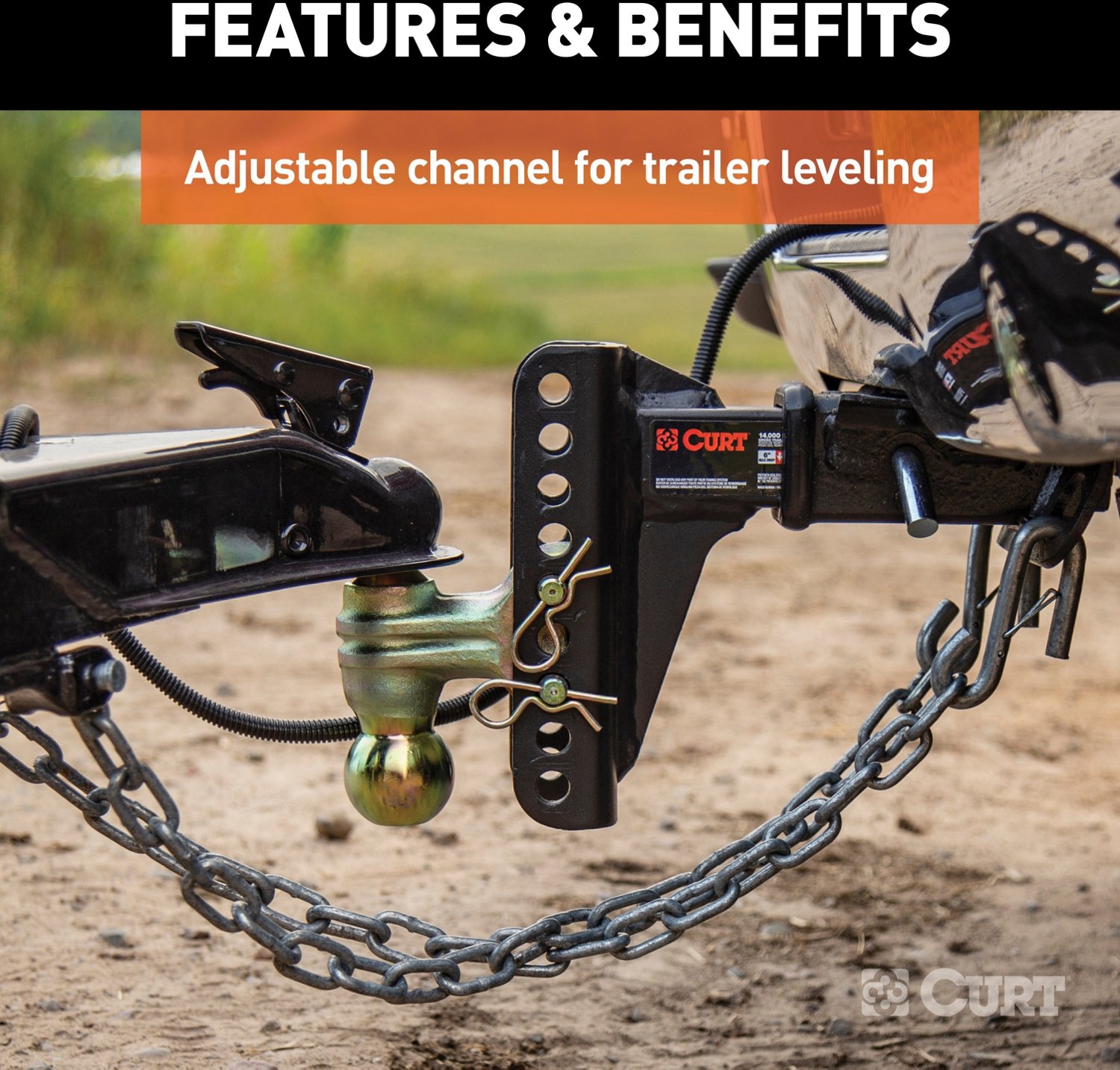 CURT 14,000 lb Adjustable Channel Mount with Dual Ball - view number 5