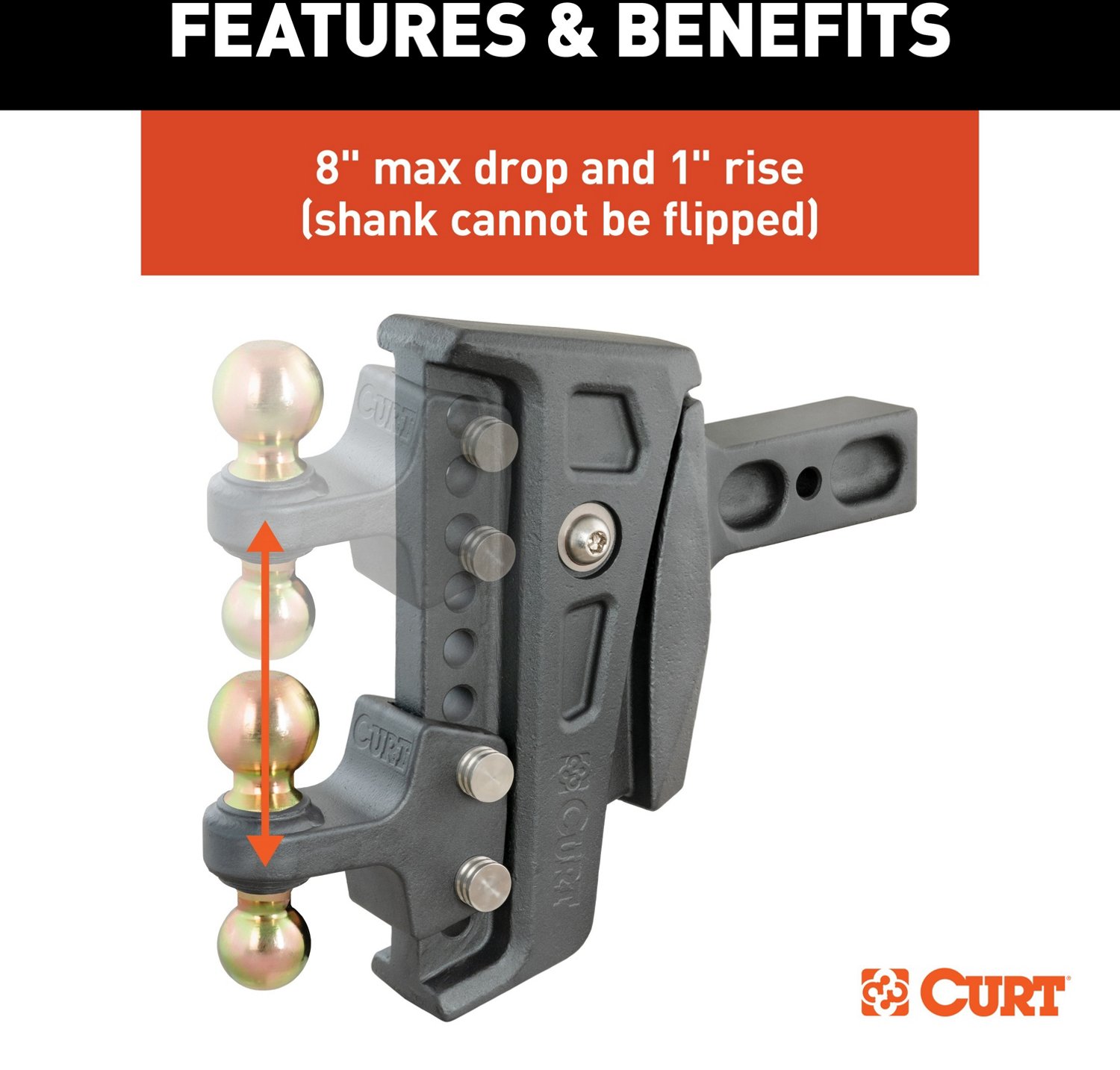 CURT Rebellion XD 20,000 lb Adjustable Cushion Hitch Mount | Academy