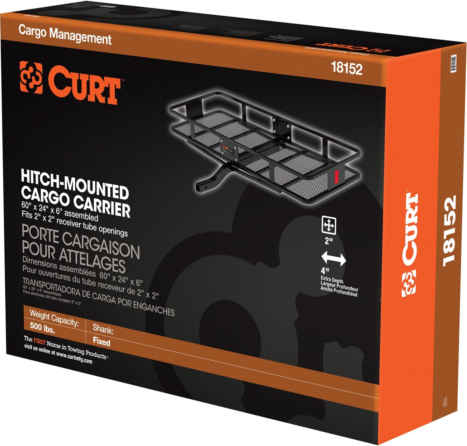 CURT 500 lb 60 in x 24 in Cargo Carrier - view number 2