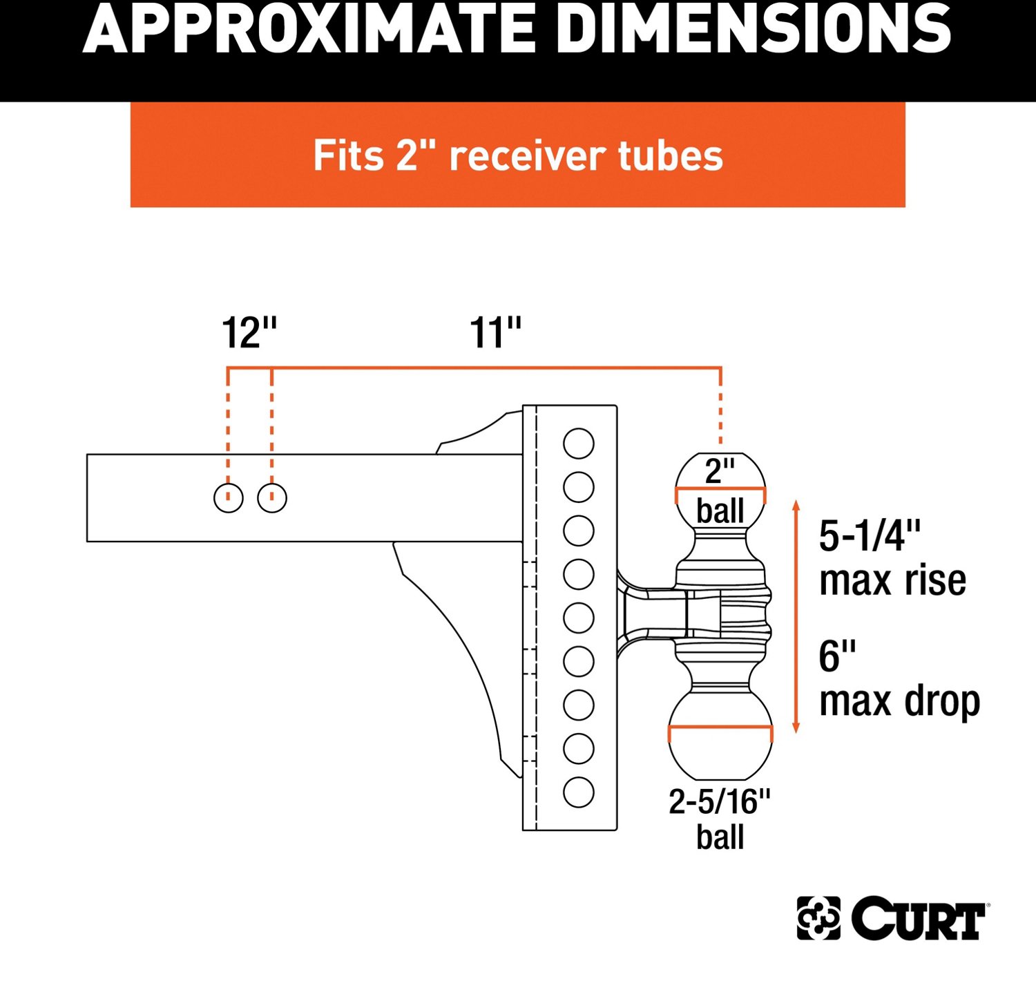 CURT 14,000 lb Adjustable Channel Mount with Dual Ball - view number 3