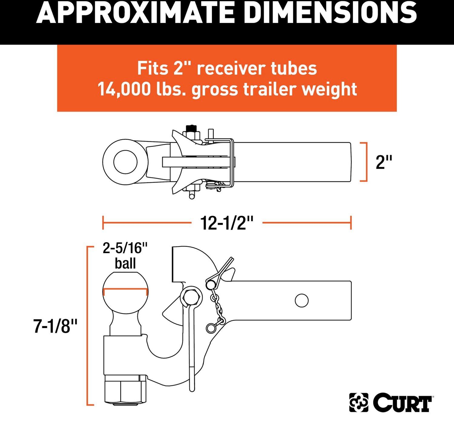 CURT SecureLatch Receiver-Mount Ball and Pintle Hitch - view number 2