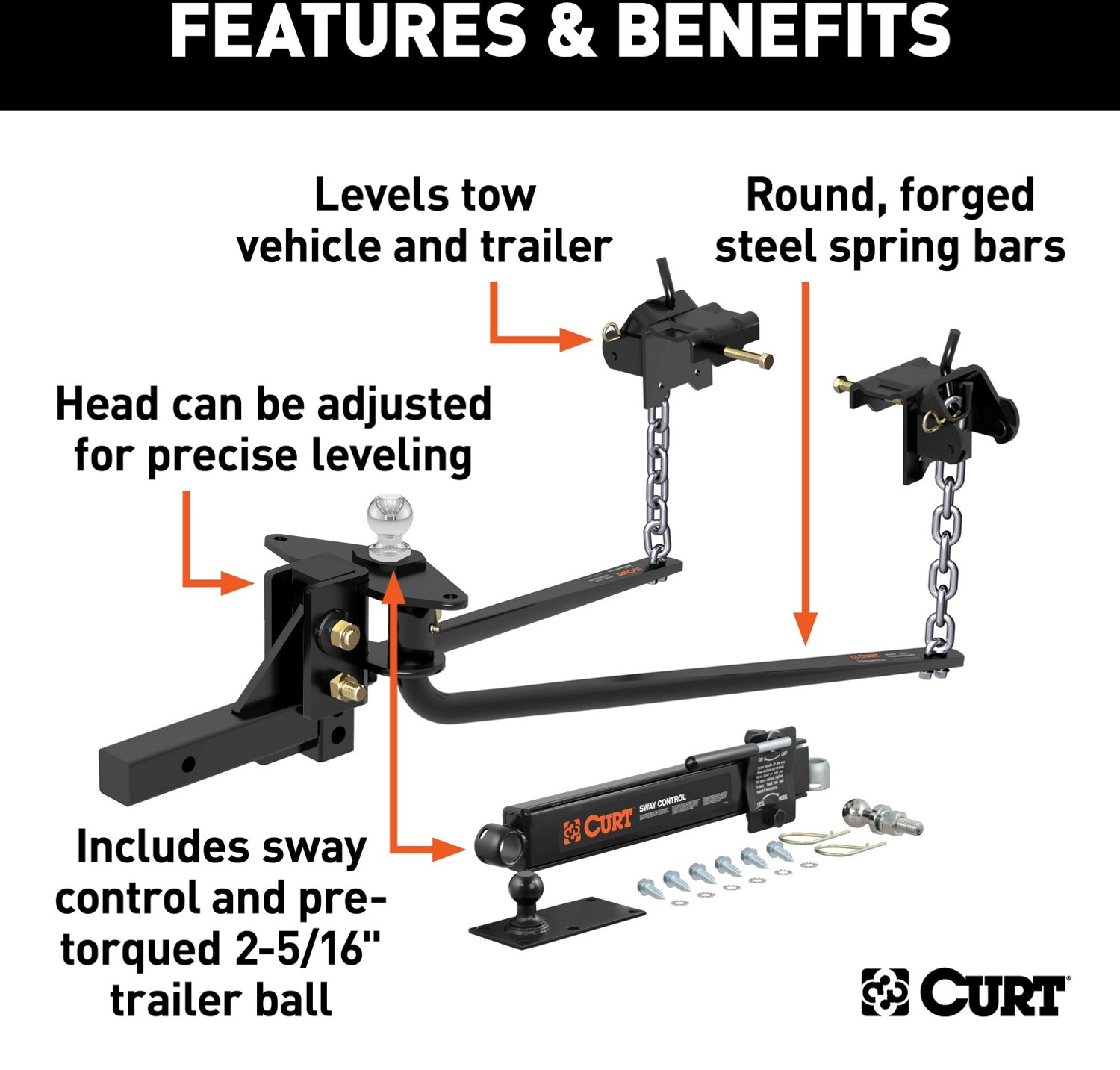 CURT Round Bar 1,000 lb WD Hitch                                                                                                 - view number 5