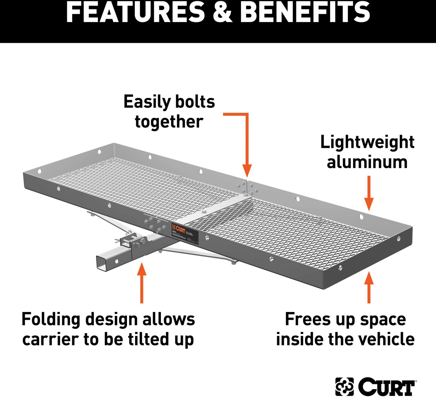 CURT 60 in x 20 in Folding Cargo Carrier - view number 5