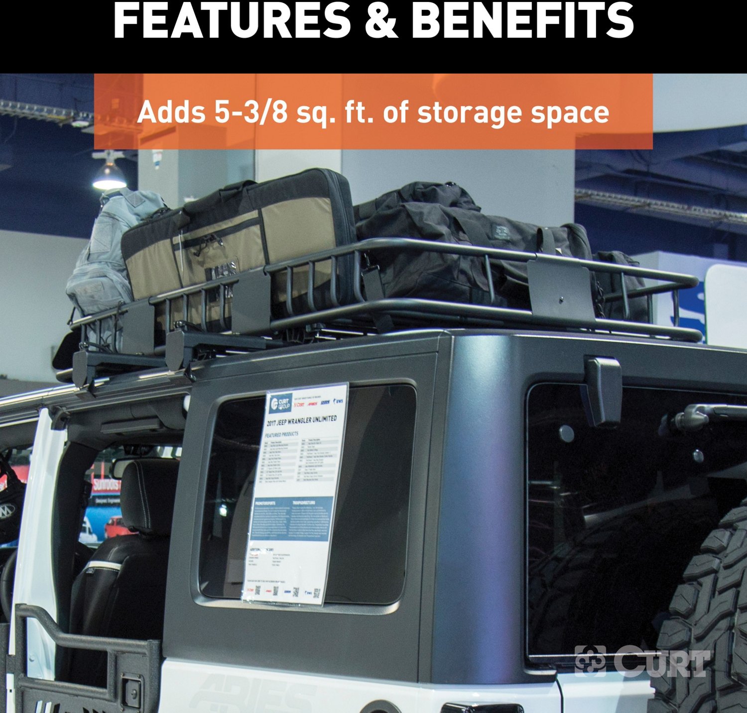CURT 21 in x 37 in Roof Rack Cargo Carrier Extension                                                                             - view number 8