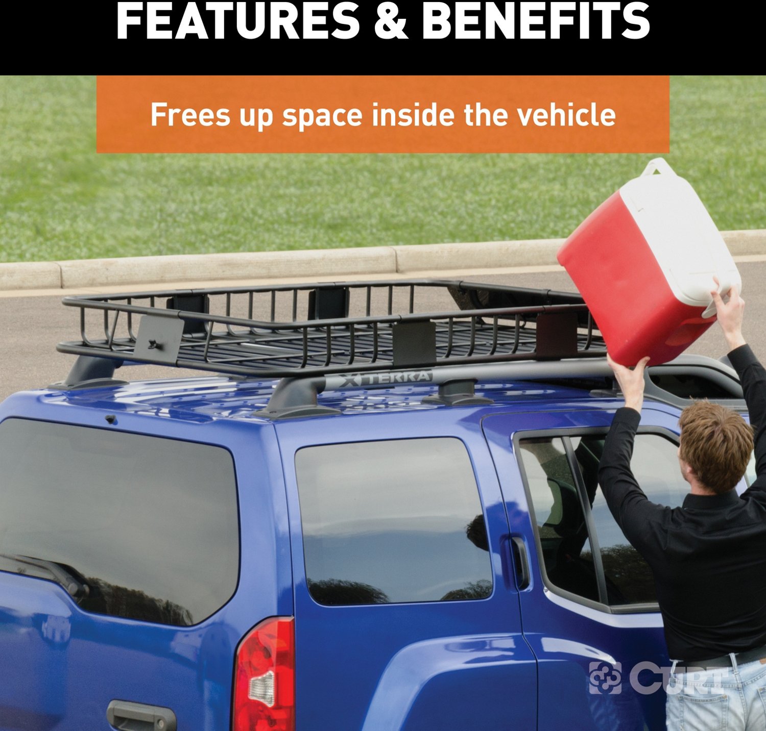 CURT 21 in x 37 in Roof Rack Cargo Carrier Extension                                                                             - view number 5