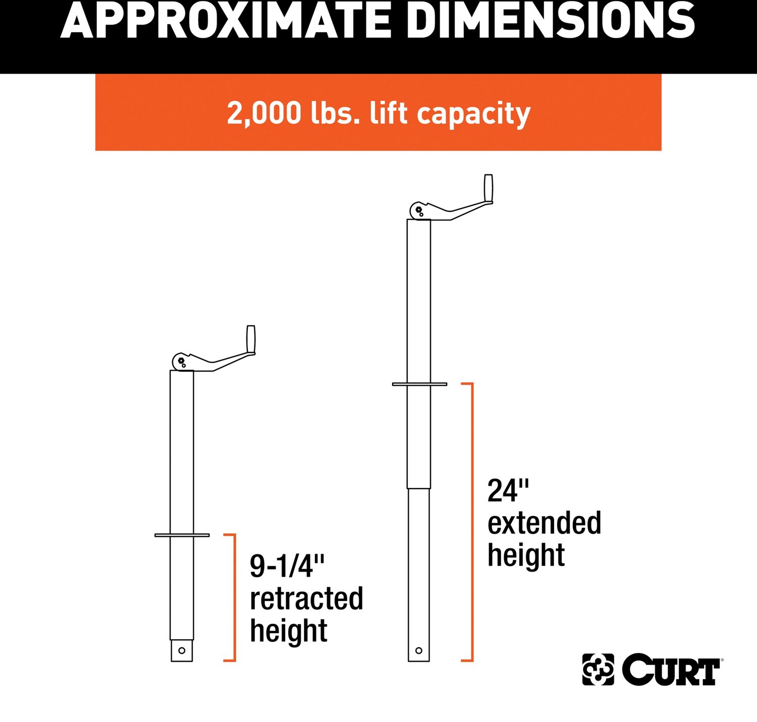 CURT Top Wind 2,000 lb A-Frame Jack - view number 2