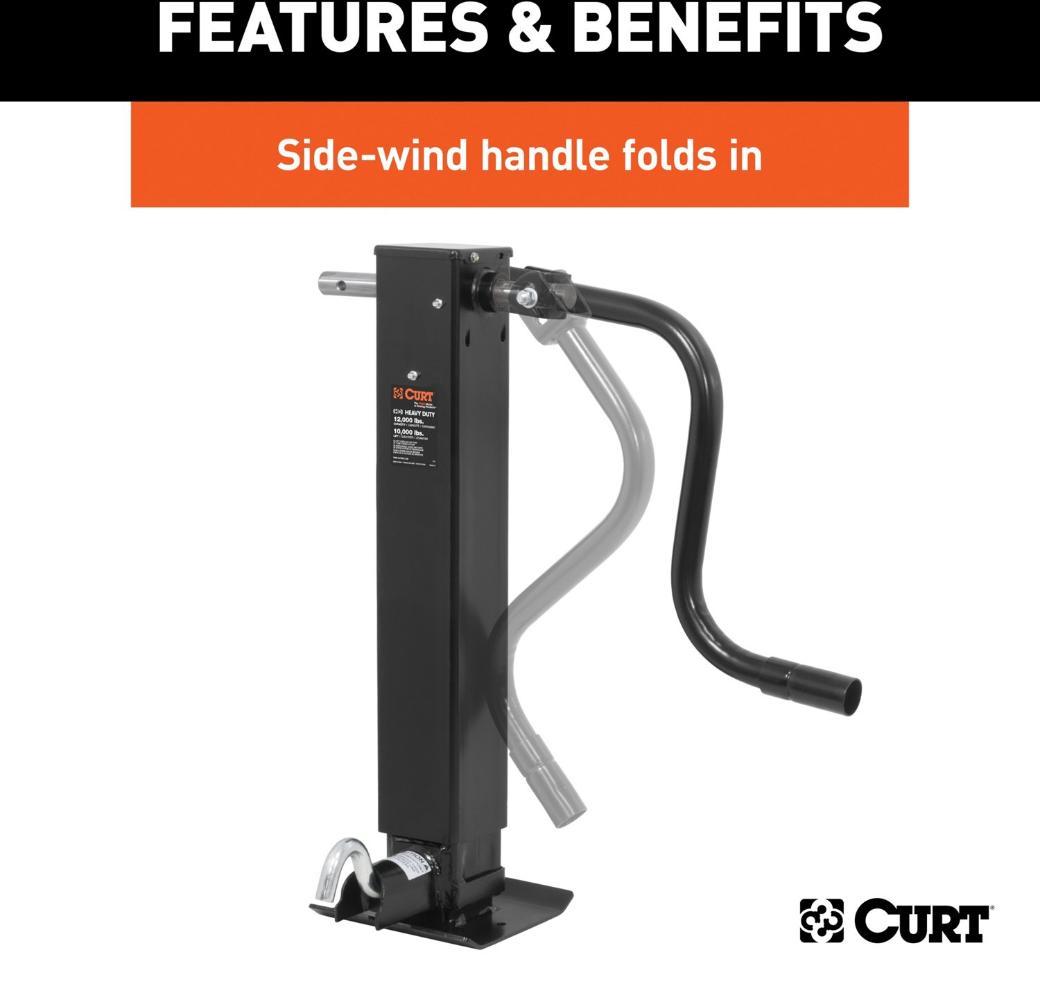 CURT Side Wind Direct Weld Square Jack - view number 4