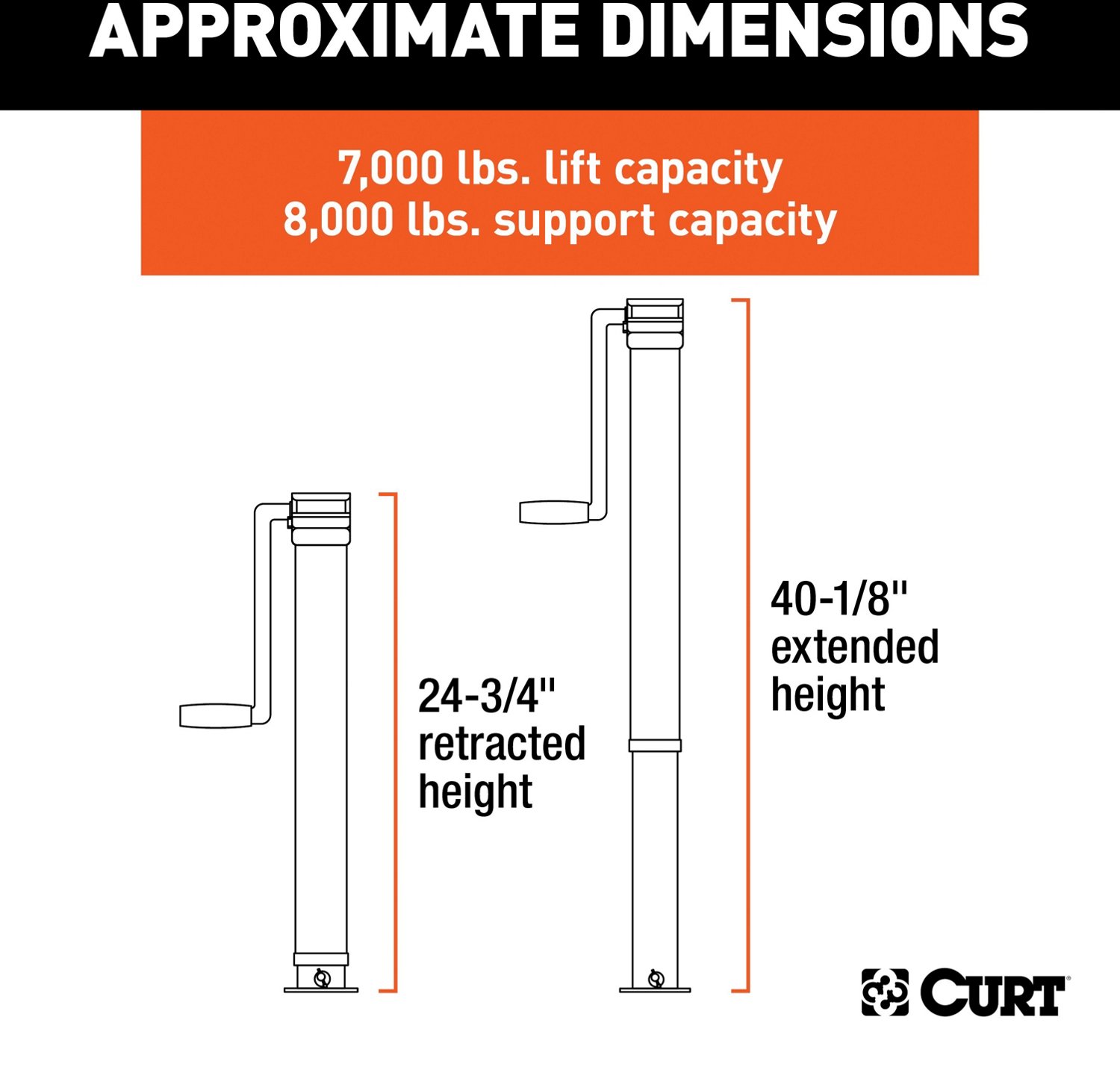 CURT Side Wind Direct Weld Square Jack - view number 2
