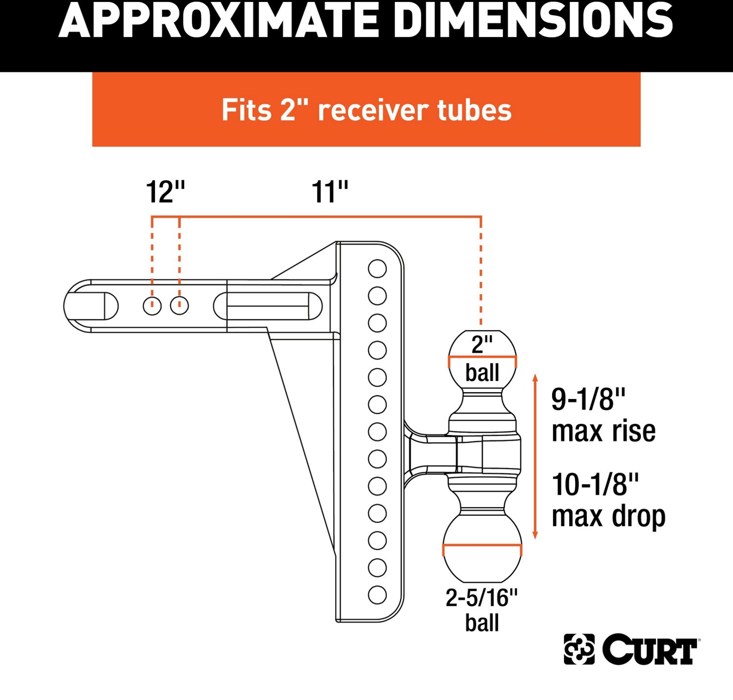 CURT 14,000 lb Adjustable Channel Mount with Dual Ball - view number 2