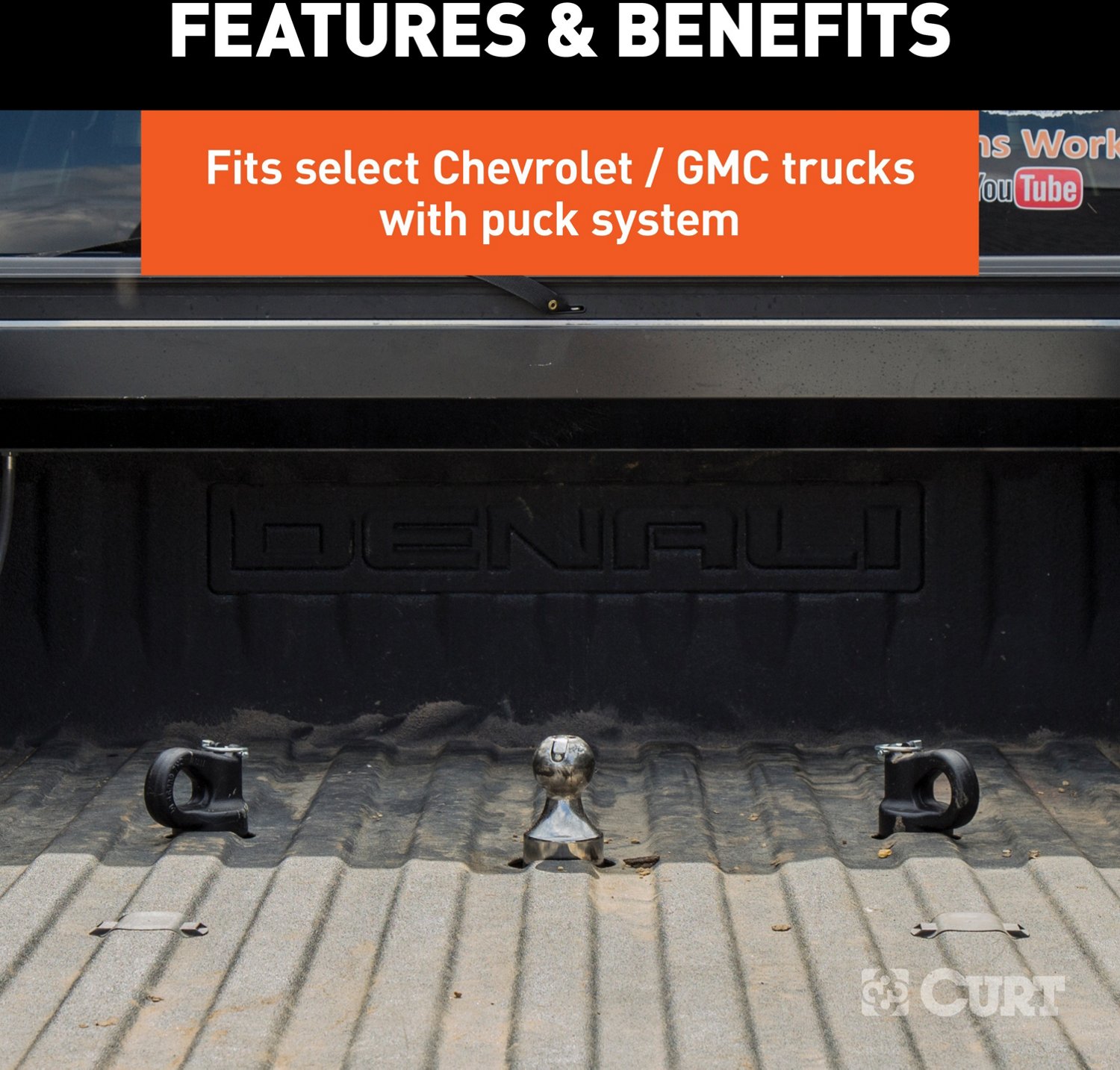 CURT OEM GM Puck System Gooseneck Ball and Safety Chain Anchor Kit - view number 4