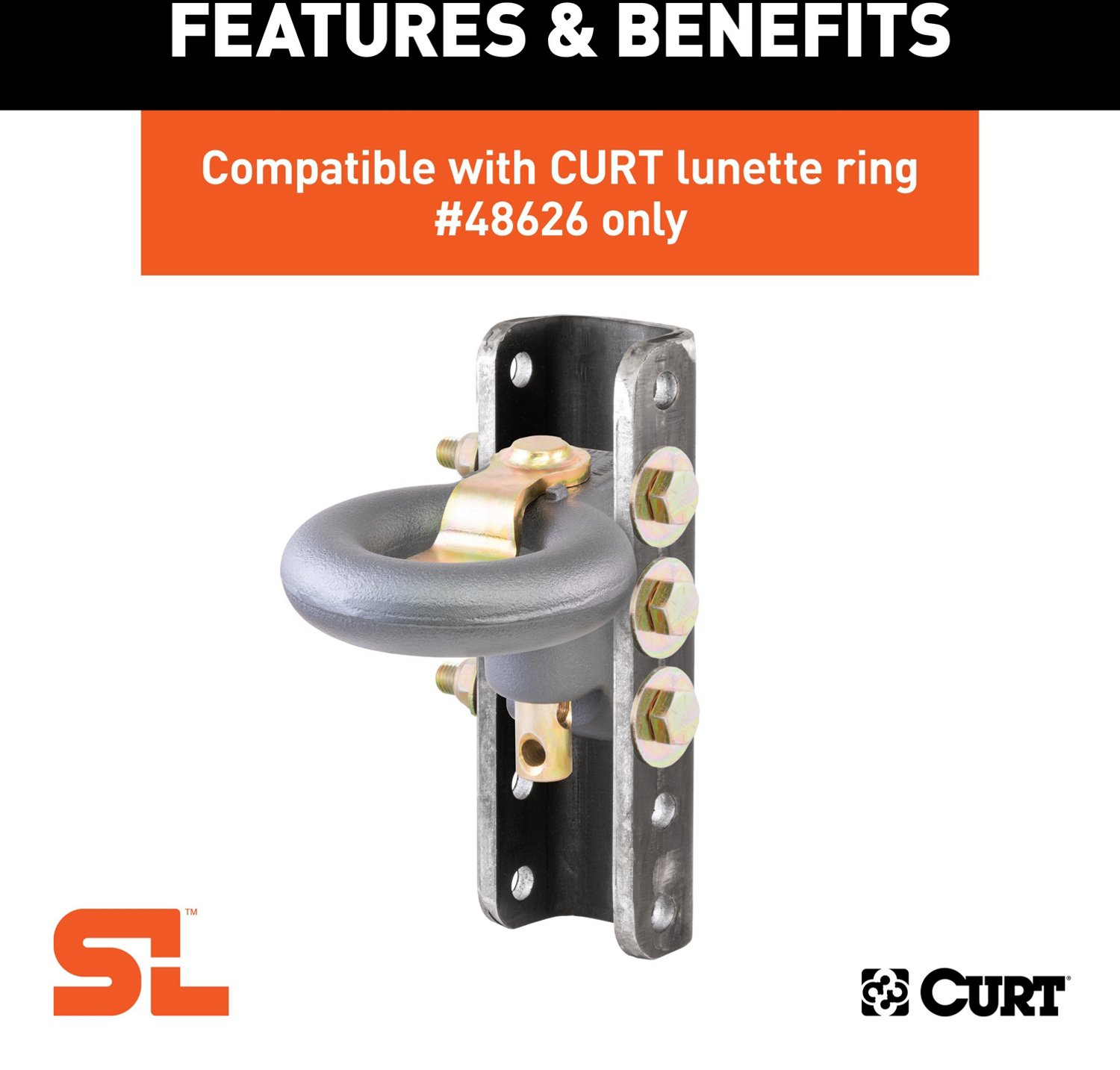 CURT SecureLatch Forged 2-3/4 in Lunette Ring Channel - view number 4