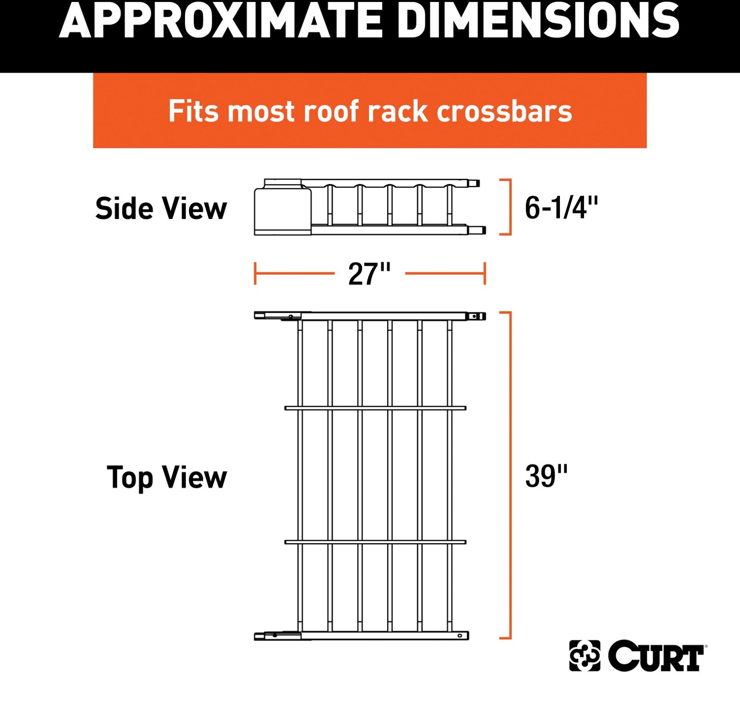 CURT 21 in x 37 in Roof Rack Cargo Carrier Extension                                                                             - view number 3