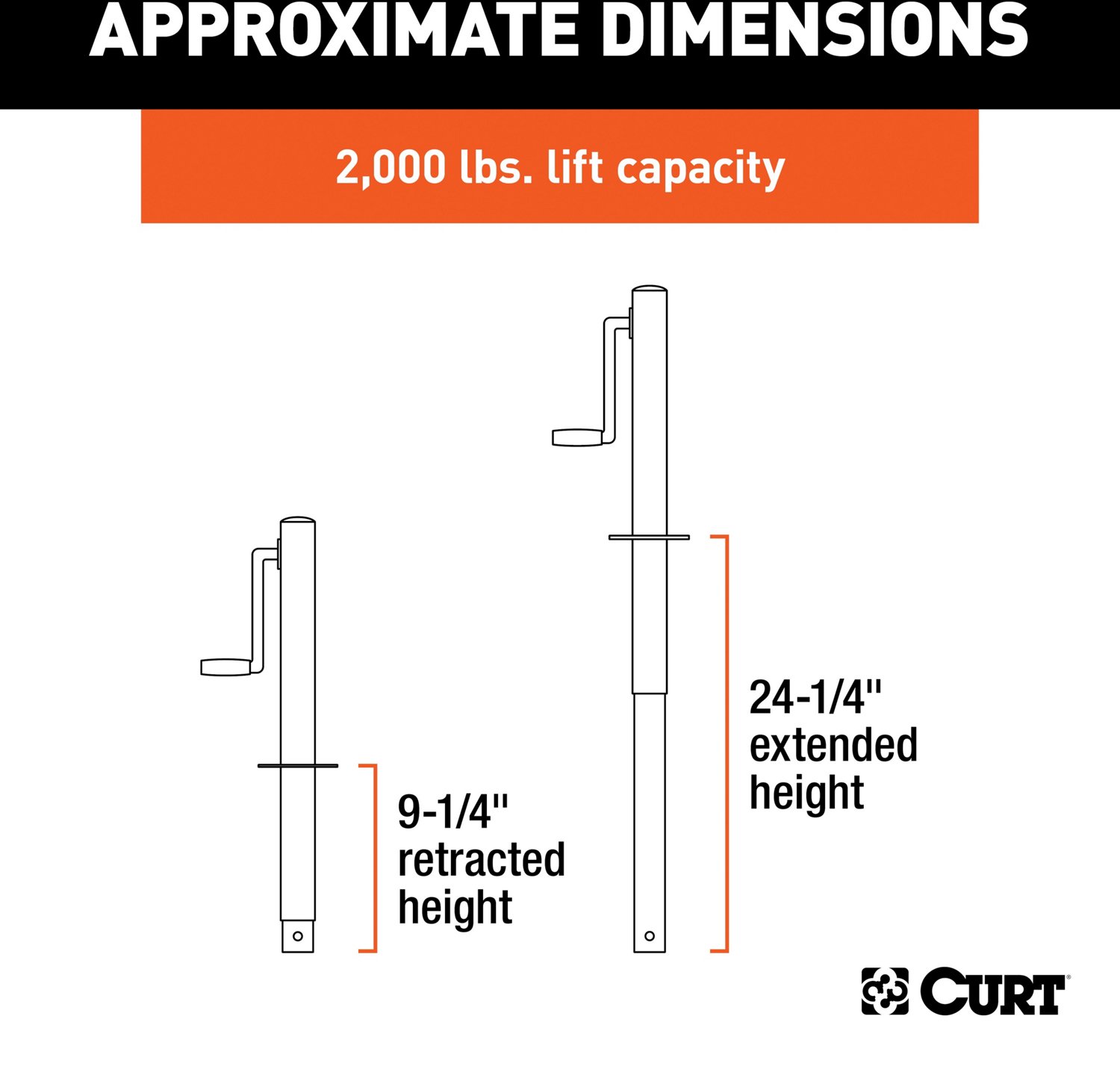 CURT Side Wind 2,000 lb A-Frame Jack - view number 2