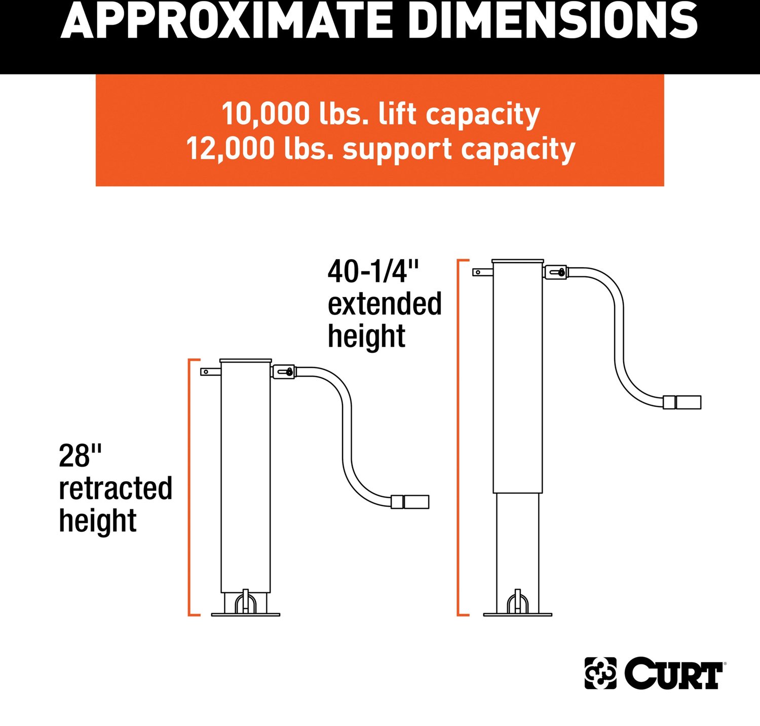 CURT Side Wind Direct Weld Square Jack - view number 2