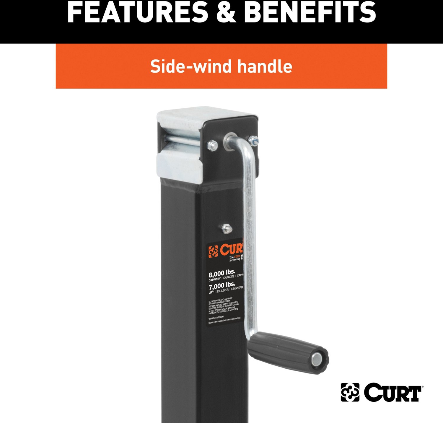 CURT Side Wind Direct Weld Square Jack - view number 4