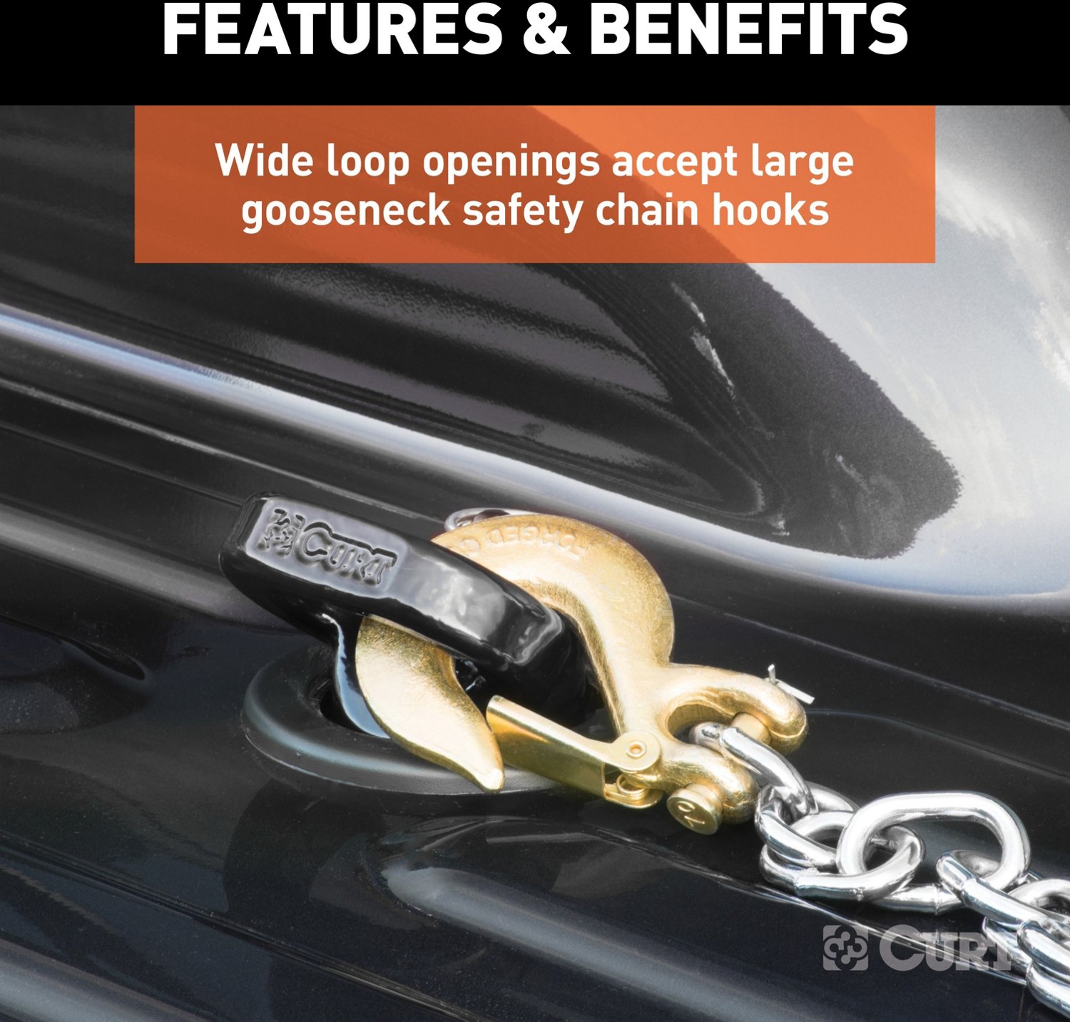 CURT OEM Puck System Gooseneck Ball and Safety Chain Anchor Kit Academy