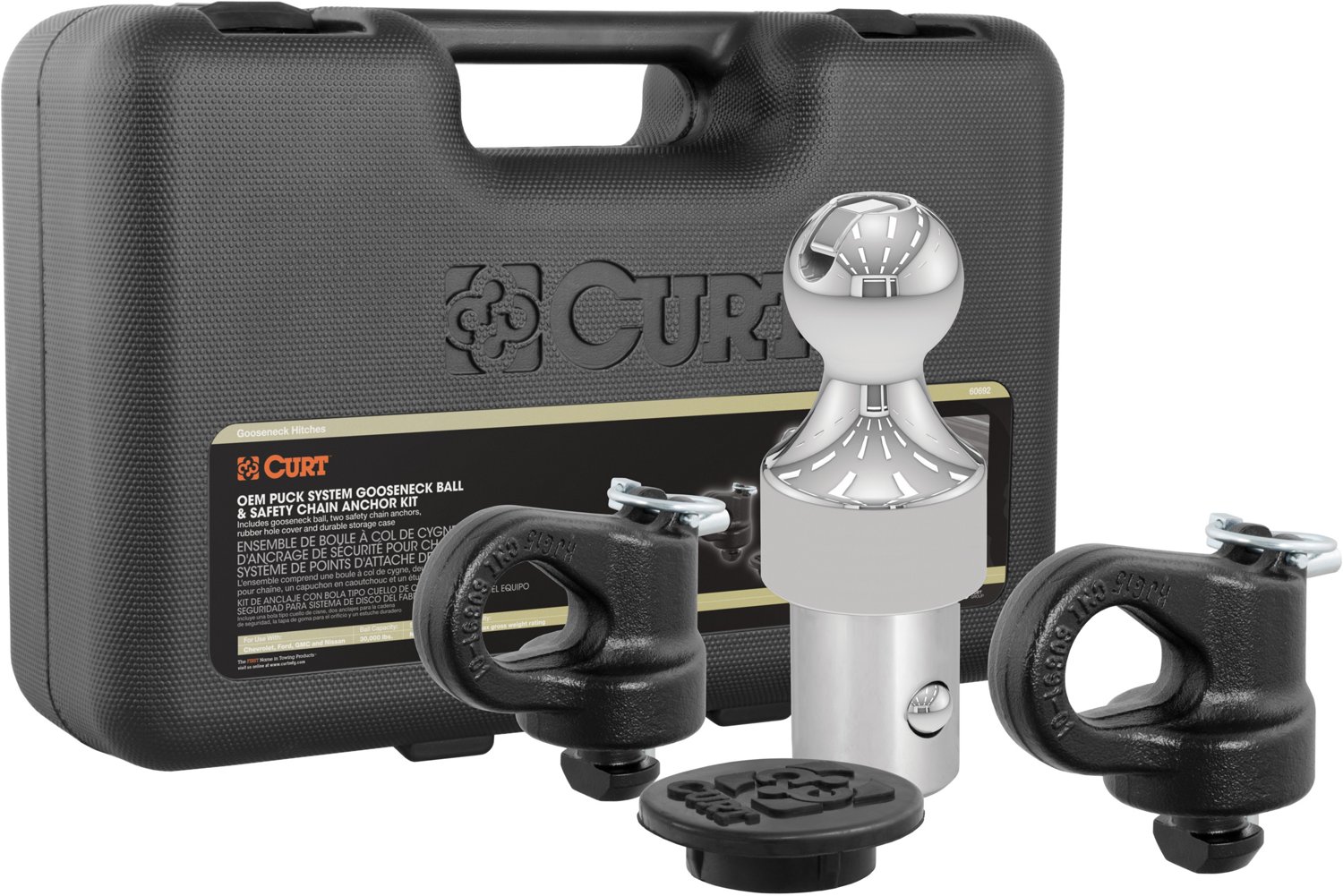 CURT OEM GM Puck System Gooseneck Ball and Safety Chain Anchor Kit