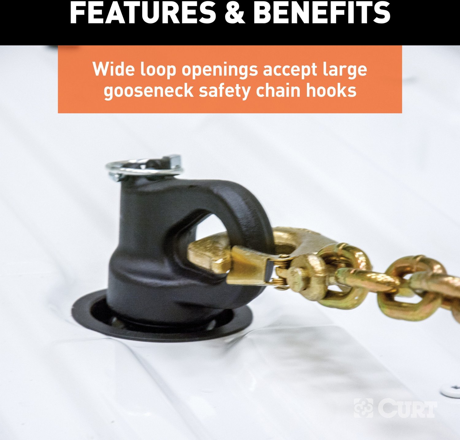 CURT OEM GM Puck System Gooseneck Ball and Safety Chain Anchor Kit