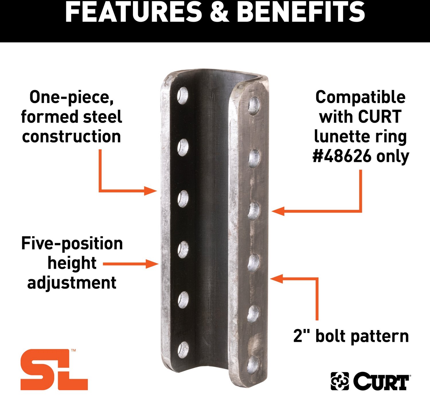 CURT SecureLatch Forged 2-3/4 in Lunette Ring Channel - view number 3